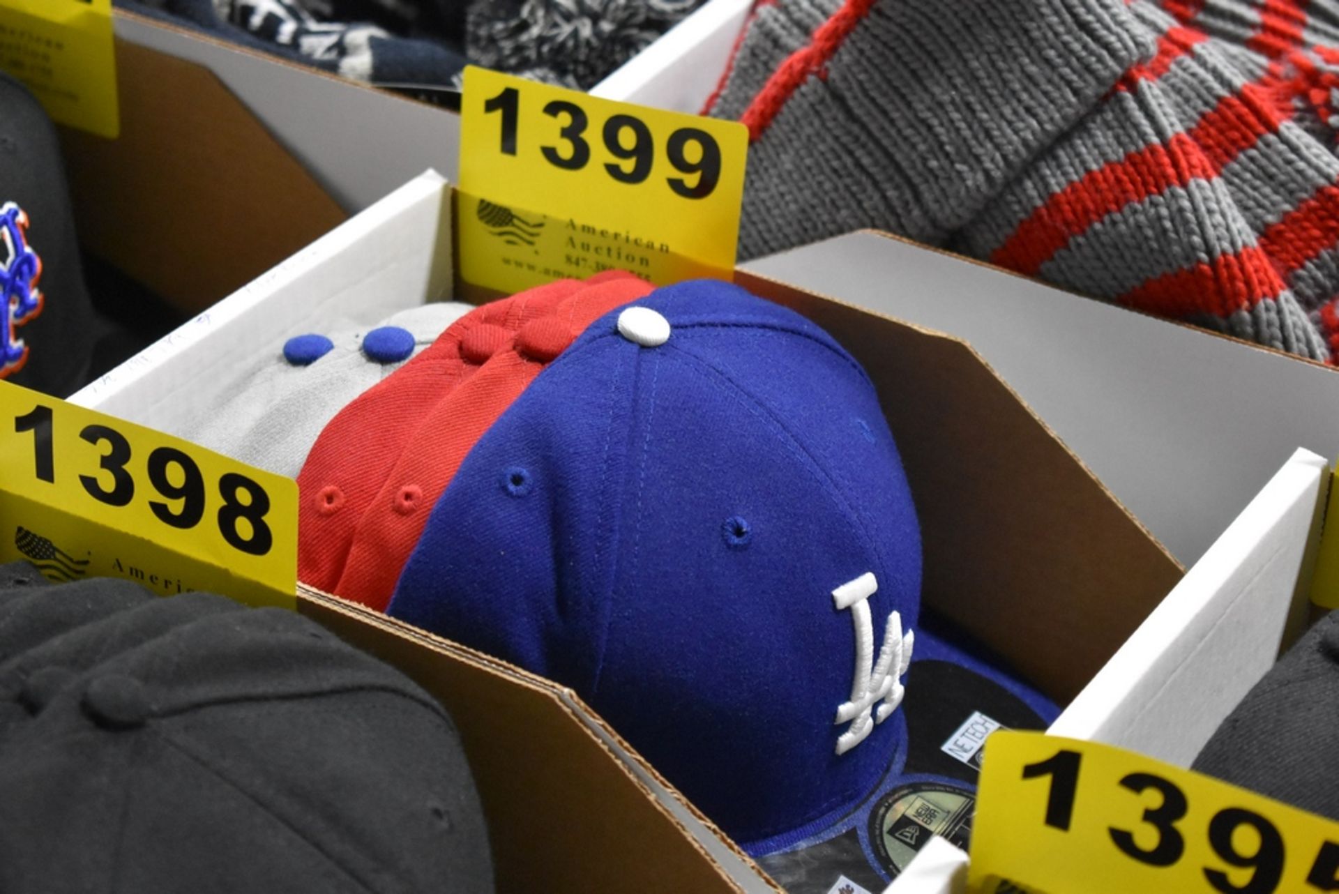 (5) LOS ANGELES AND BROOKLYN DODGERS BALL CAPS, ADJUSTABLE AND SIZES 7-1/2, 7-3/4 & 7-5/8
