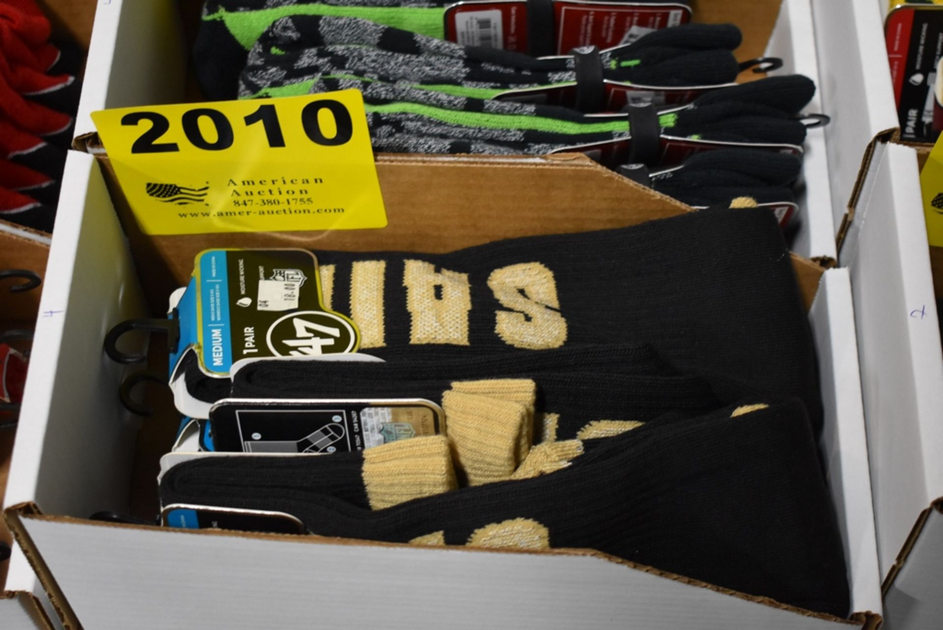 (4) NEW ORLEANS SAINTS FORTY SEVEN BRAND MEDIUM SOCKS