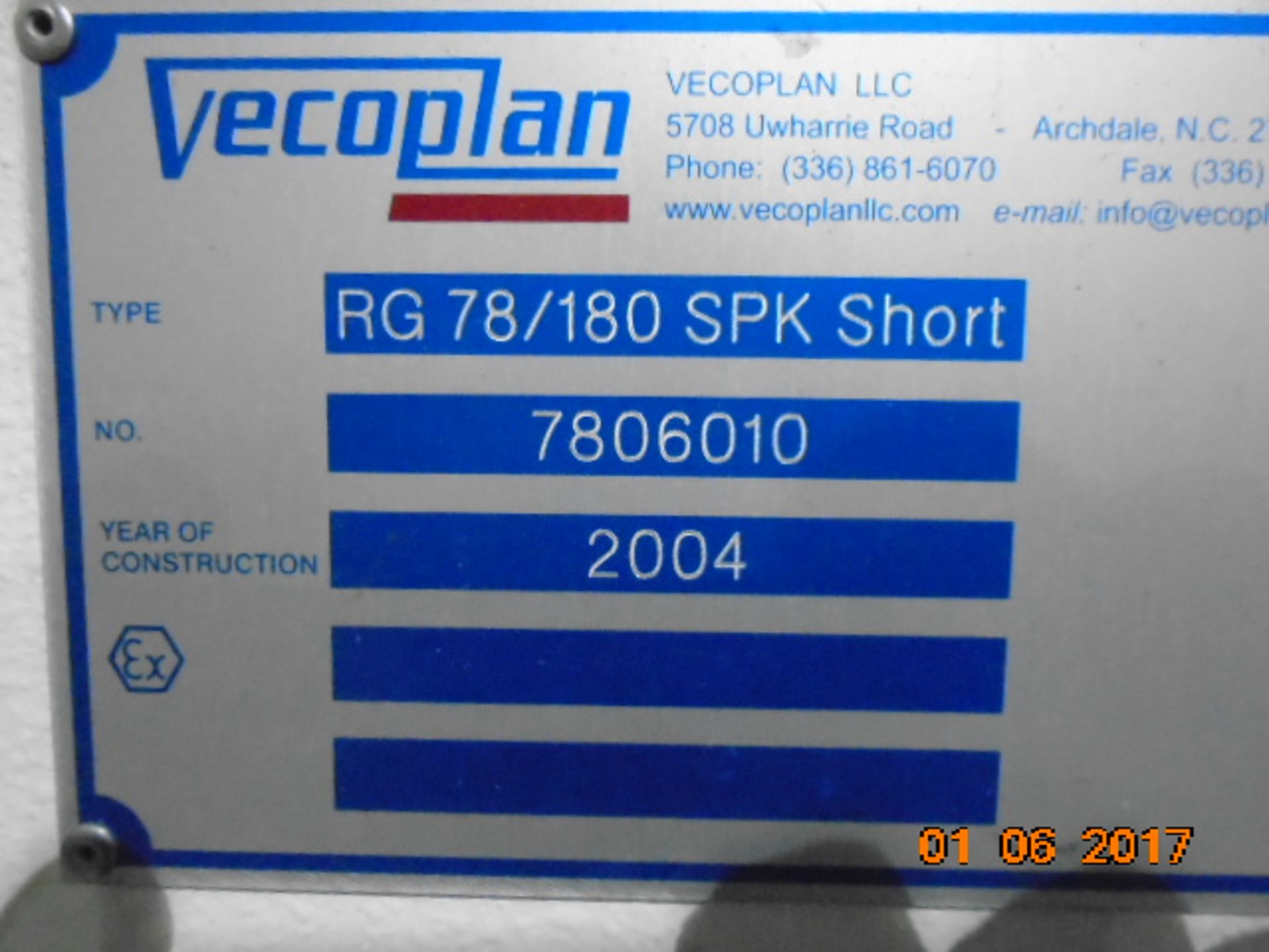 Vecoplan Shredder RG78/200K SHORTY 24"diameterX78"Long rotor -200HP, SN 7806010 (NEW HYDRAULIC HOSES - Image 5 of 13