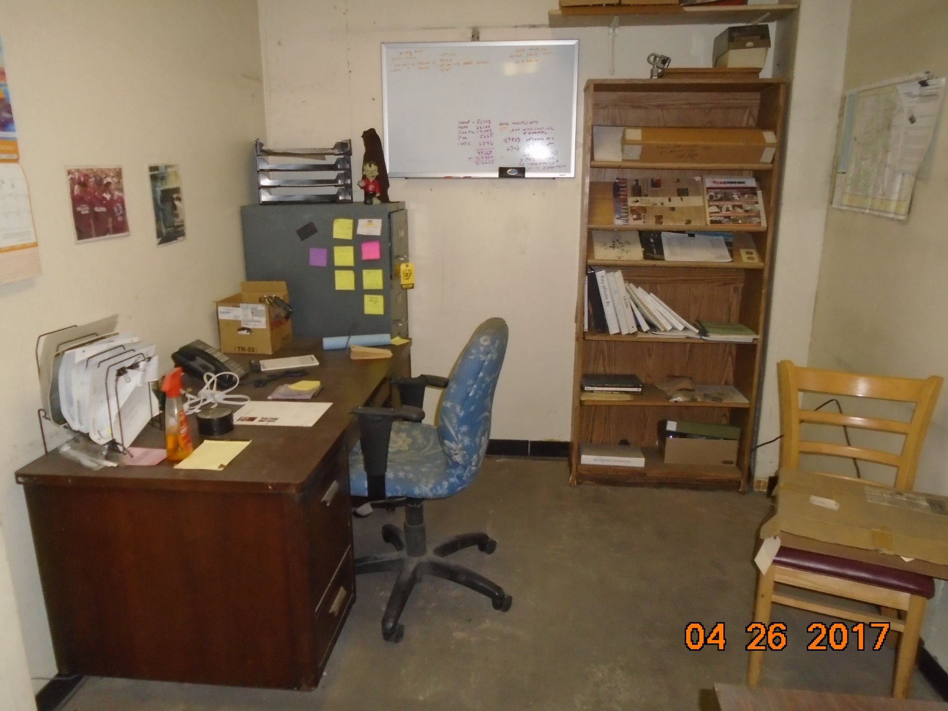 LOT DESKS, SHELVES, CHAIRS IN ROOM - Image 2 of 2