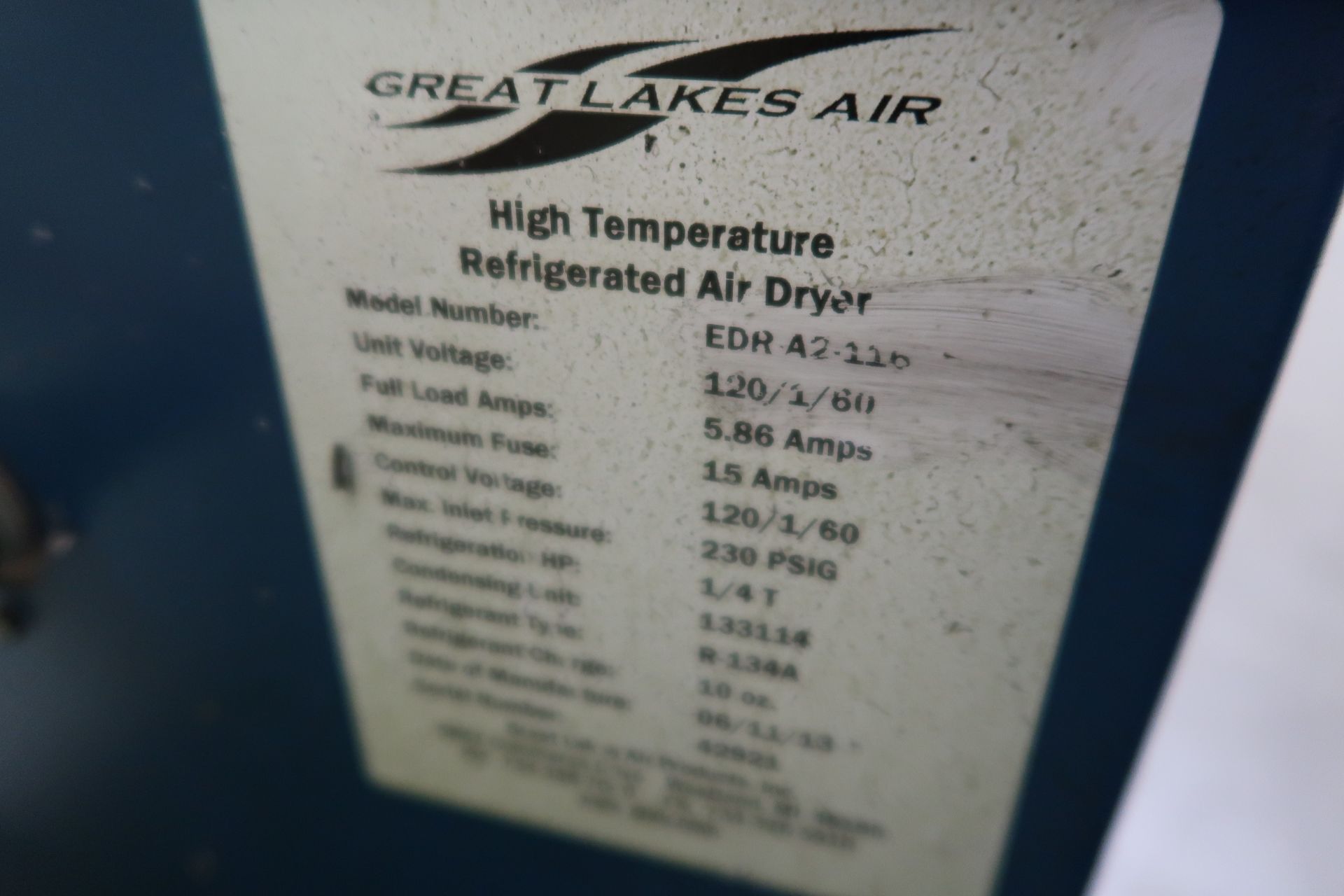 GREAT LAKES AIR DRYER, MDL. EDR-A2-116, 110V - Image 2 of 2