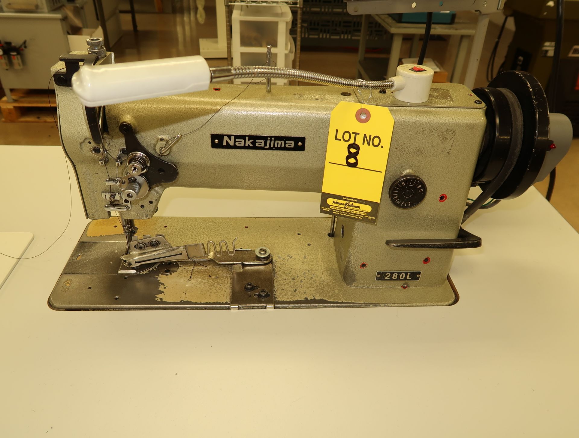 NAKAJIMA 280L BINDER 3/4" FOLDER, LIMI SERVO NEEDLE POSITIONER W/KESSLER STAND