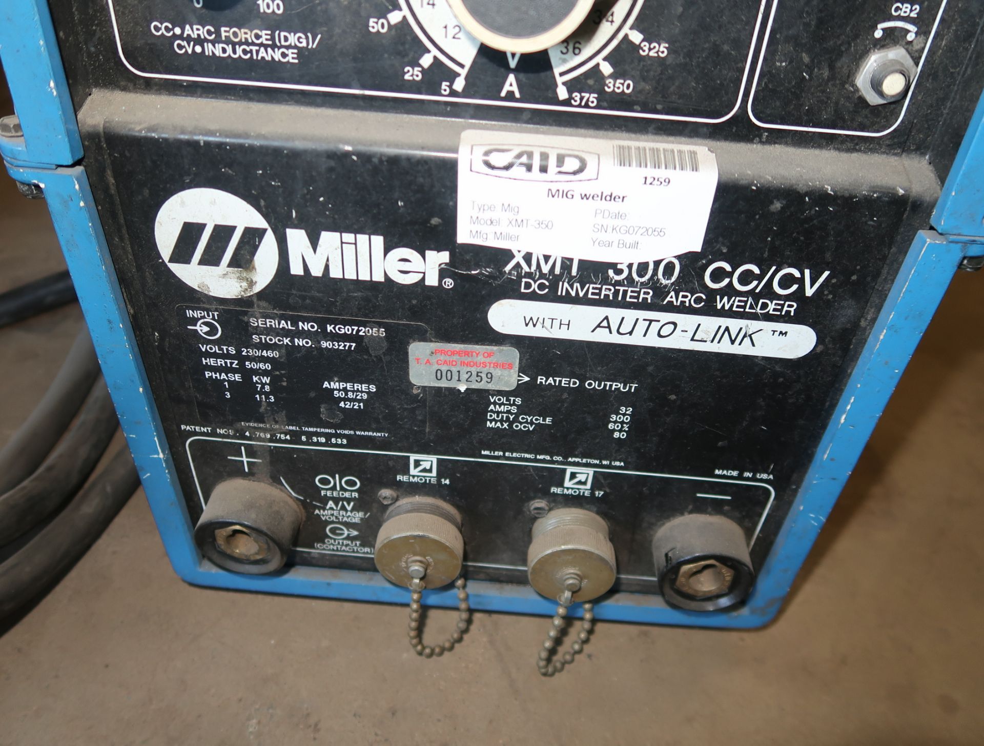 MILLER XMT 300 C/V DC INVERTER ARC WELDER - Image 2 of 2