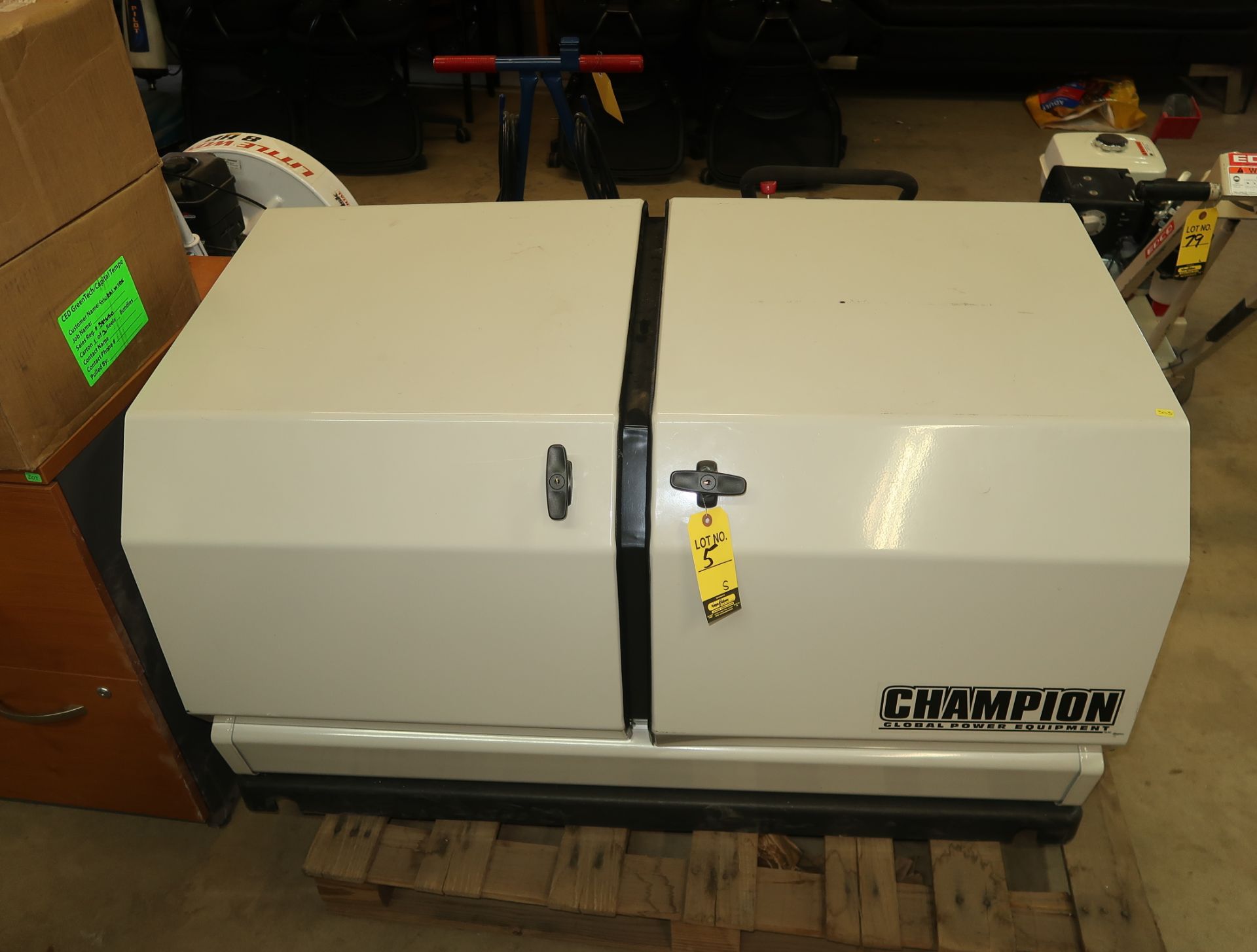 NEW CHAMPION GENERATOR HOME STAND BY GENERATOR, 8.5KW, RUNS ON LPG/NG SN. I5FEBB0200043