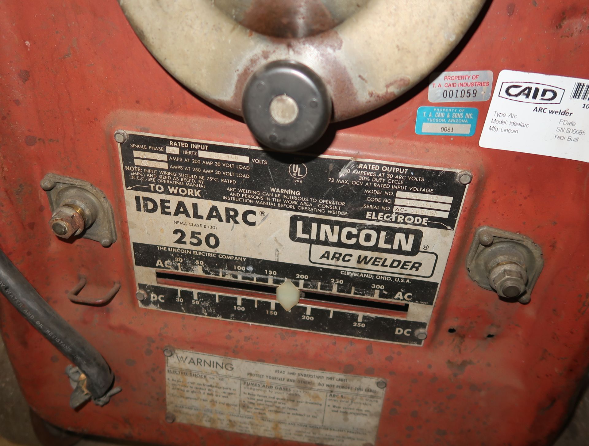 LINCOLN IDEAL ARC 250 WELDER - Image 2 of 2