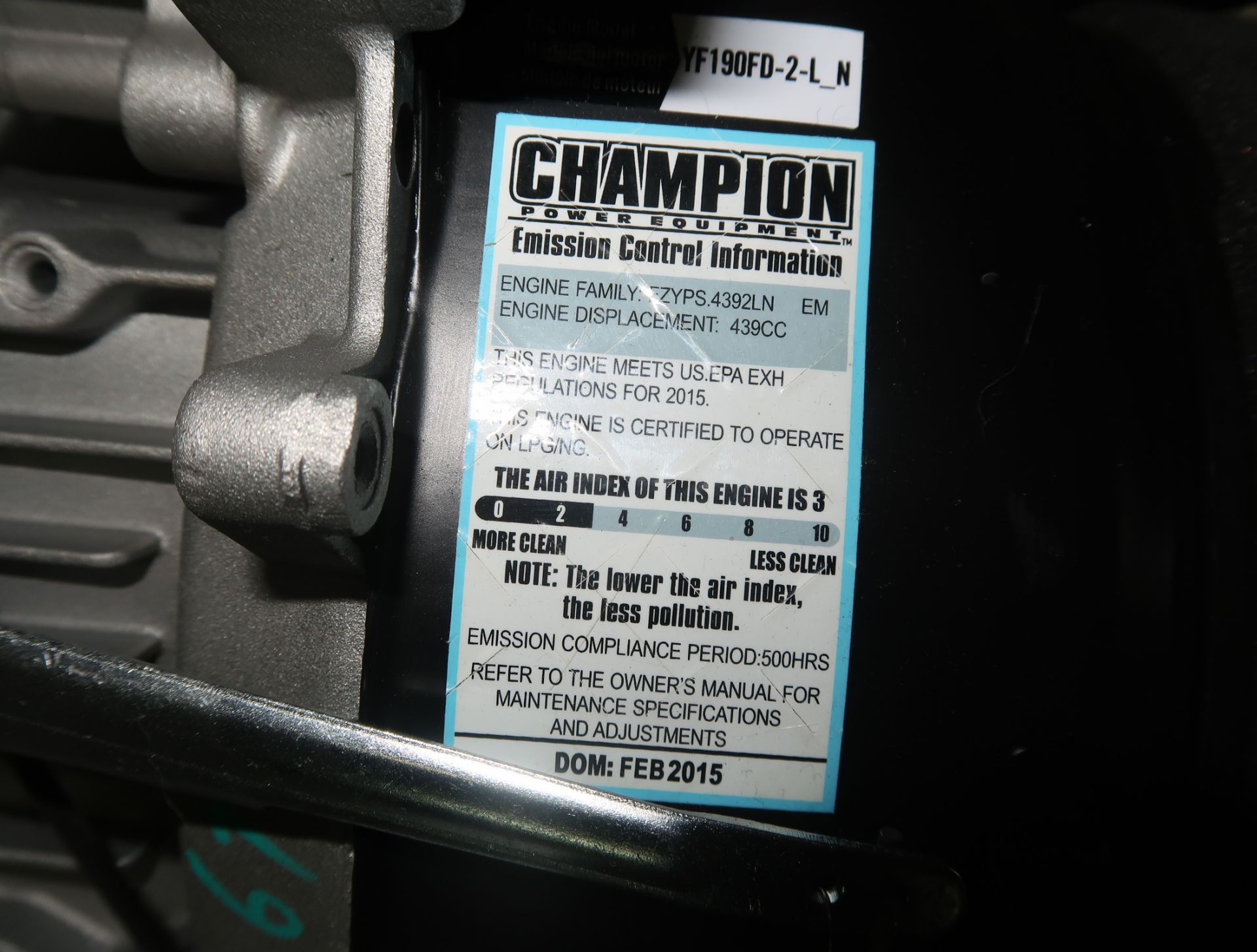 NEW CHAMPION GENERATOR HOME STAND BY GENERATOR, 8.5KW, RUNS ON LPG/NG SN. I5FEBB0200043 - Image 5 of 7