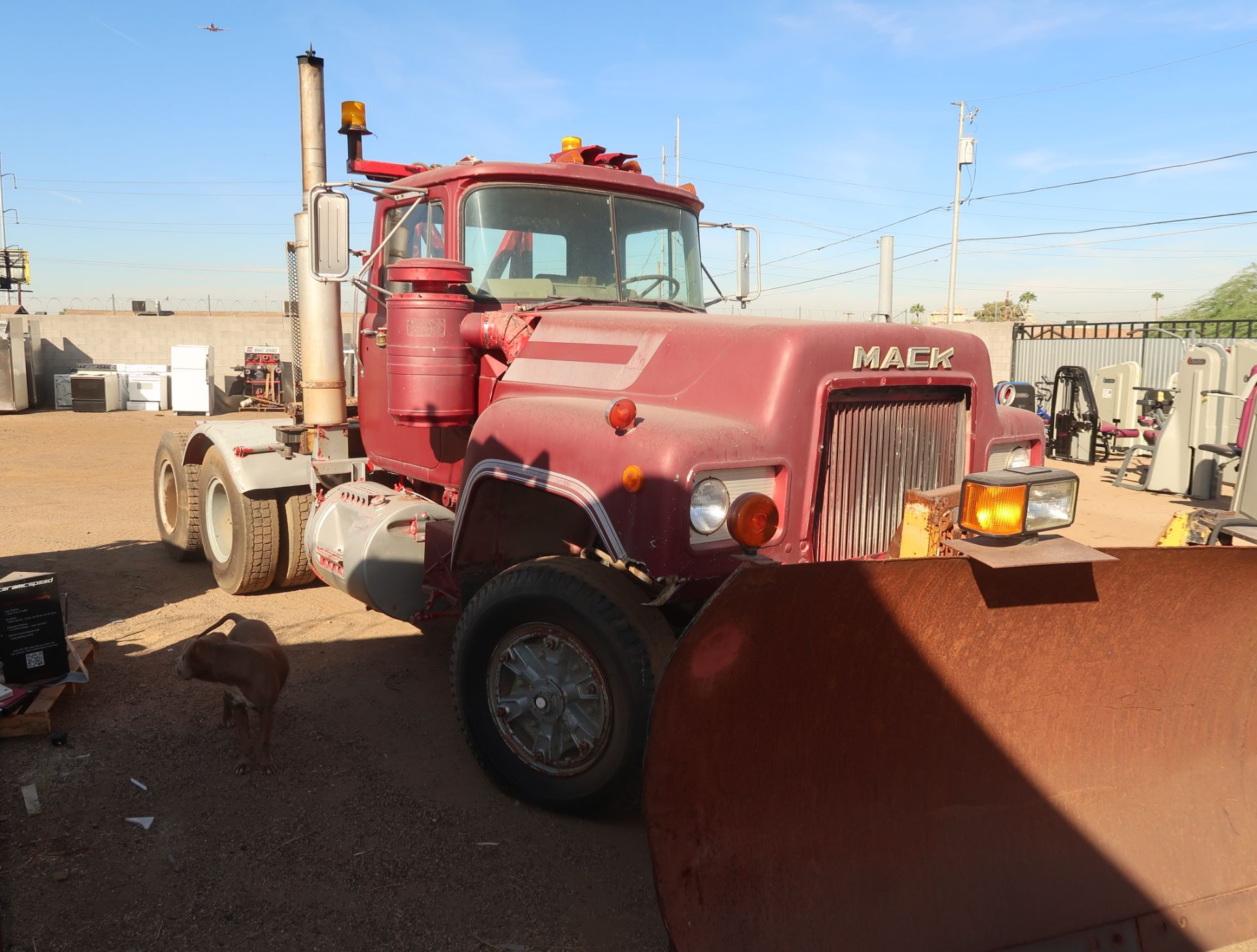 1980 MACK R747S TANDEM AXLE TRUCK TRACTOR W/12' HYD. PLOW W/REMOTE CUMMINS I-6, EATON FULLER 10SP, - Image 12 of 17