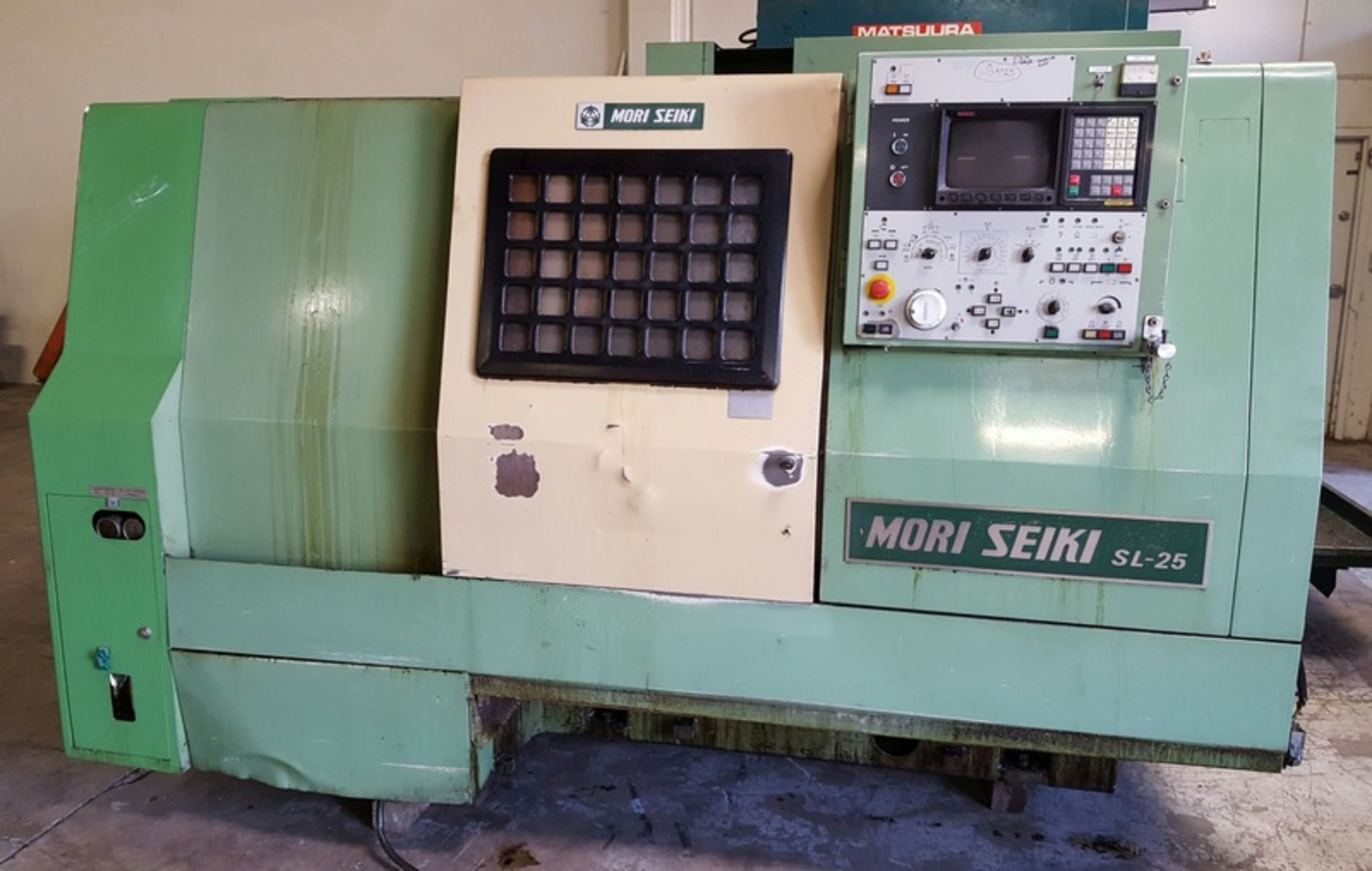 1985 MORI SEIKI MDL# SL-25B5 CNC SLANT BED LATHE, FANUC 10 T CNC CONTROL, (10) STATION TOOL TURRETT,