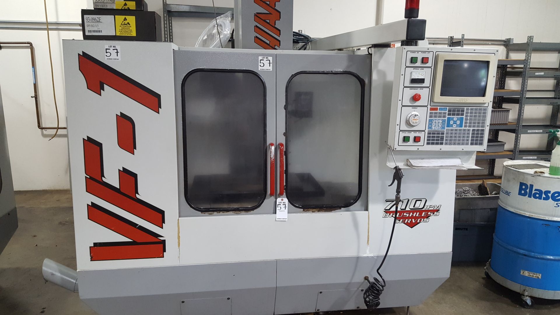 1996 HAAS MDL #VF-1 VERTICAL MACHINING CENTER, HAAS AUTOMATION 32 BIT CNC CONTROL, 10 HP, 7500