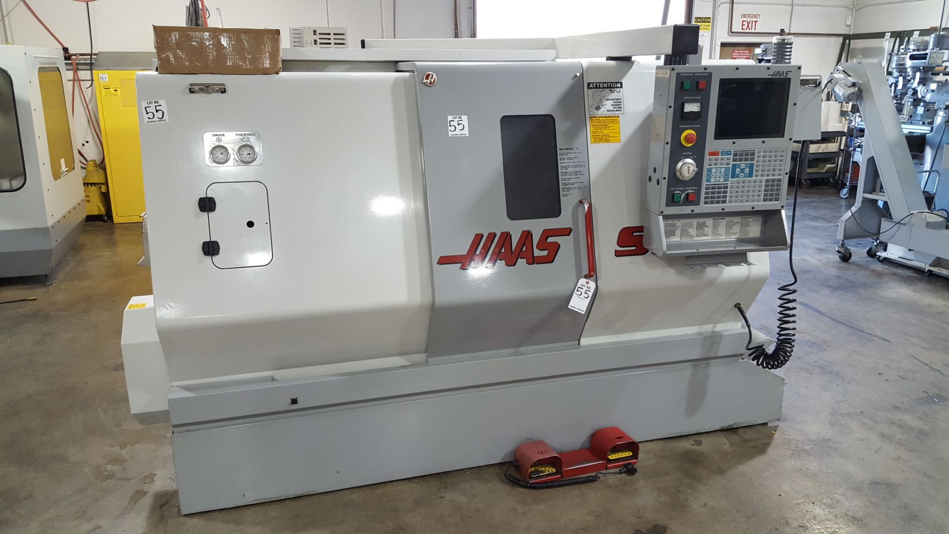 2002 HAAS SLANT BED LATHE MDL #SL-20T, HAAS AUTOMATION 32 BIT CNC CONTROL, 20 HP, 4,000 RPM, 2''