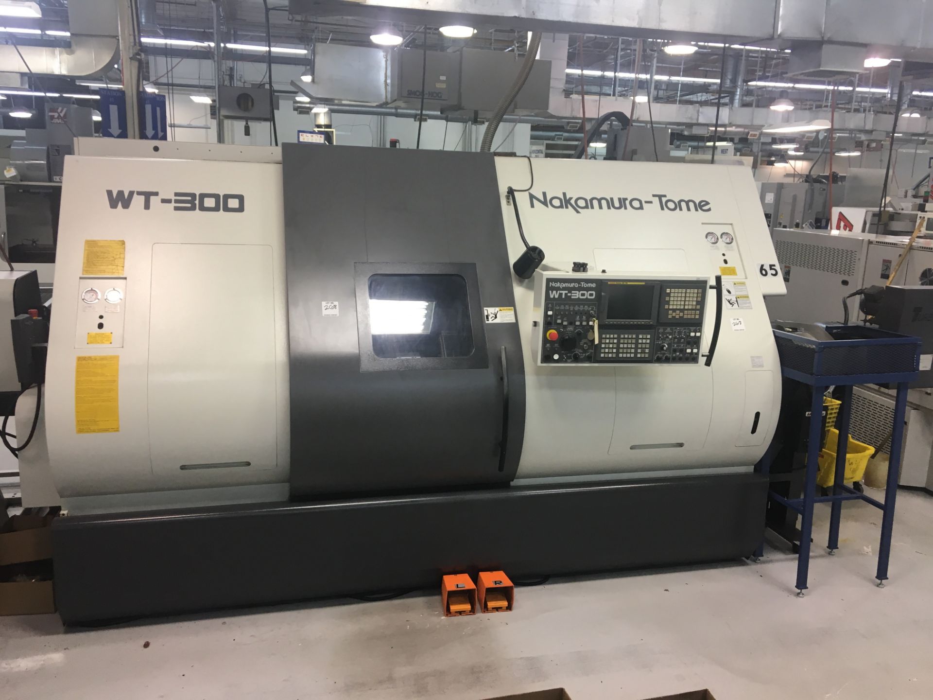 2008 NAKAMURA TOME WT-300 CNC LATHE- FANUC 18T-TB CONTROLS, 2 TURRET, SUB SPINDLE, CHIP CONVEYOR,