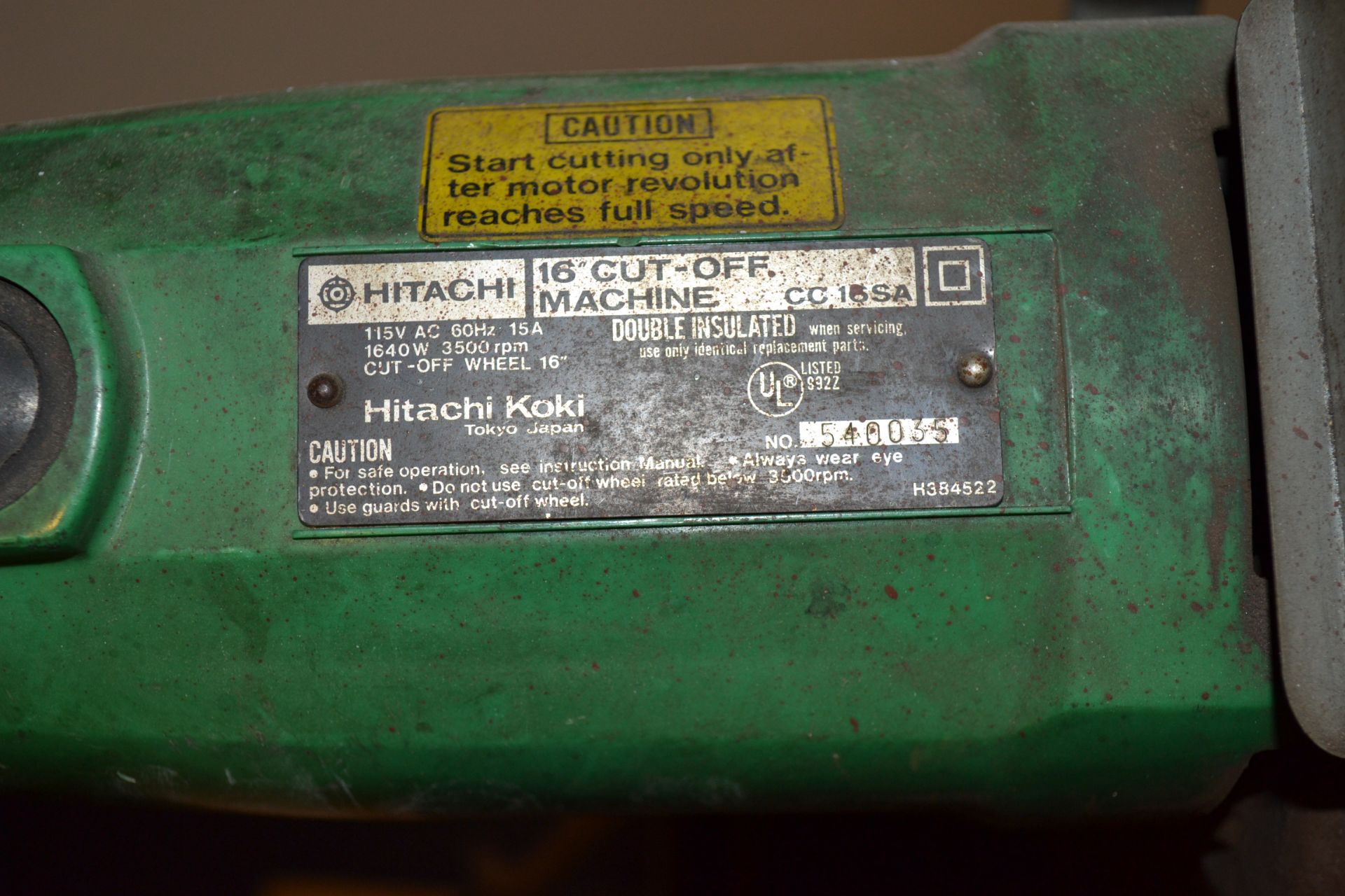 Hitchi Model CC16SA 16" Cut-Off Saw With Extra Blades - Image 2 of 6