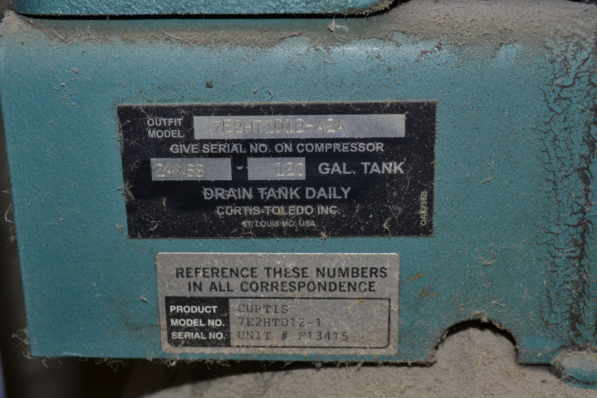 Curtis Model 7E2HTD12-1 Air Compressor - Image 2 of 5