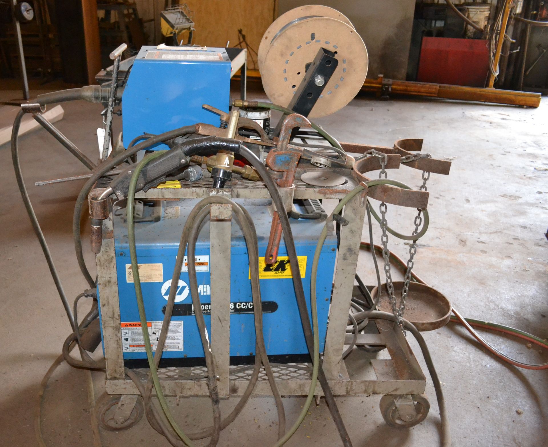 Miller Model Phoenix 456 CC/CV Arc Welder With 22A Wire Feeder, S/N KJ142515; With Cart - Image 3 of 4