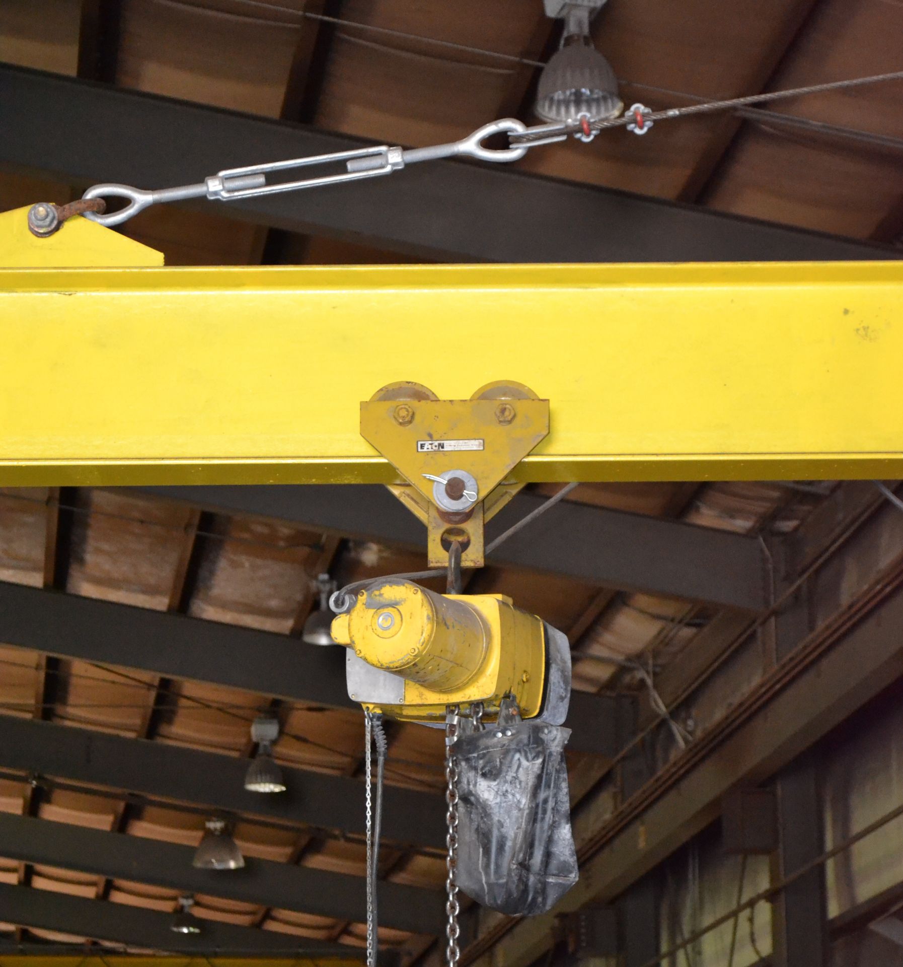 1-Ton Post Mounted Jib Crane, Approximately 24', With Yale 1-Ton Electric Hoist - Image 4 of 5