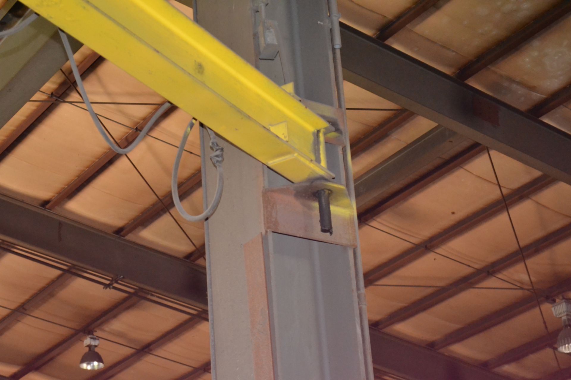 1-Ton Post Mounted Jib Crane, Approximately 12', With 1-Ton Coffing Electric Hoist - Image 3 of 3