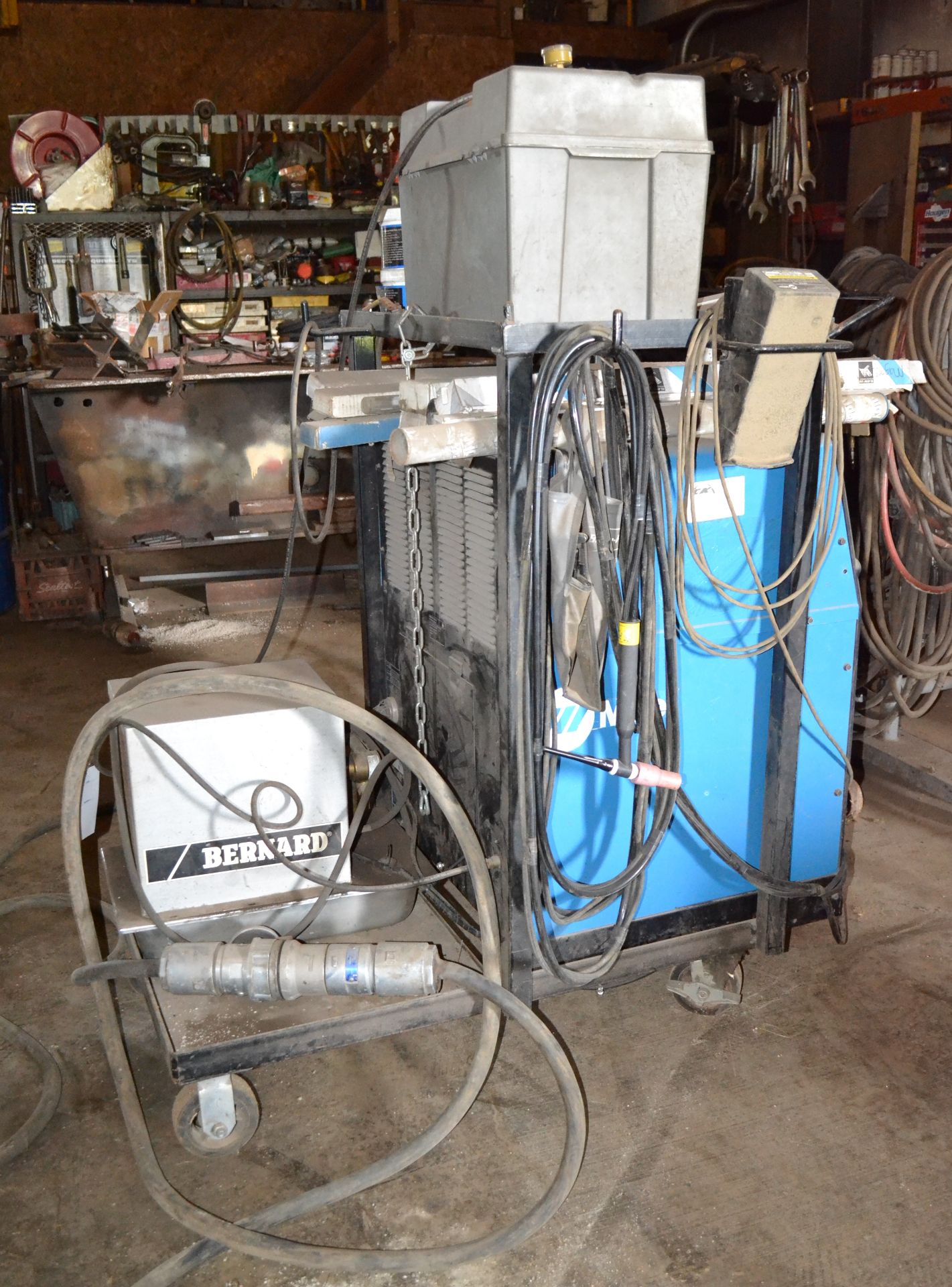 Miller Model Synchrowave 250DX Arc Welder, S/N LE376173; With Bernard Cooling Unit; With Cart - Image 3 of 6