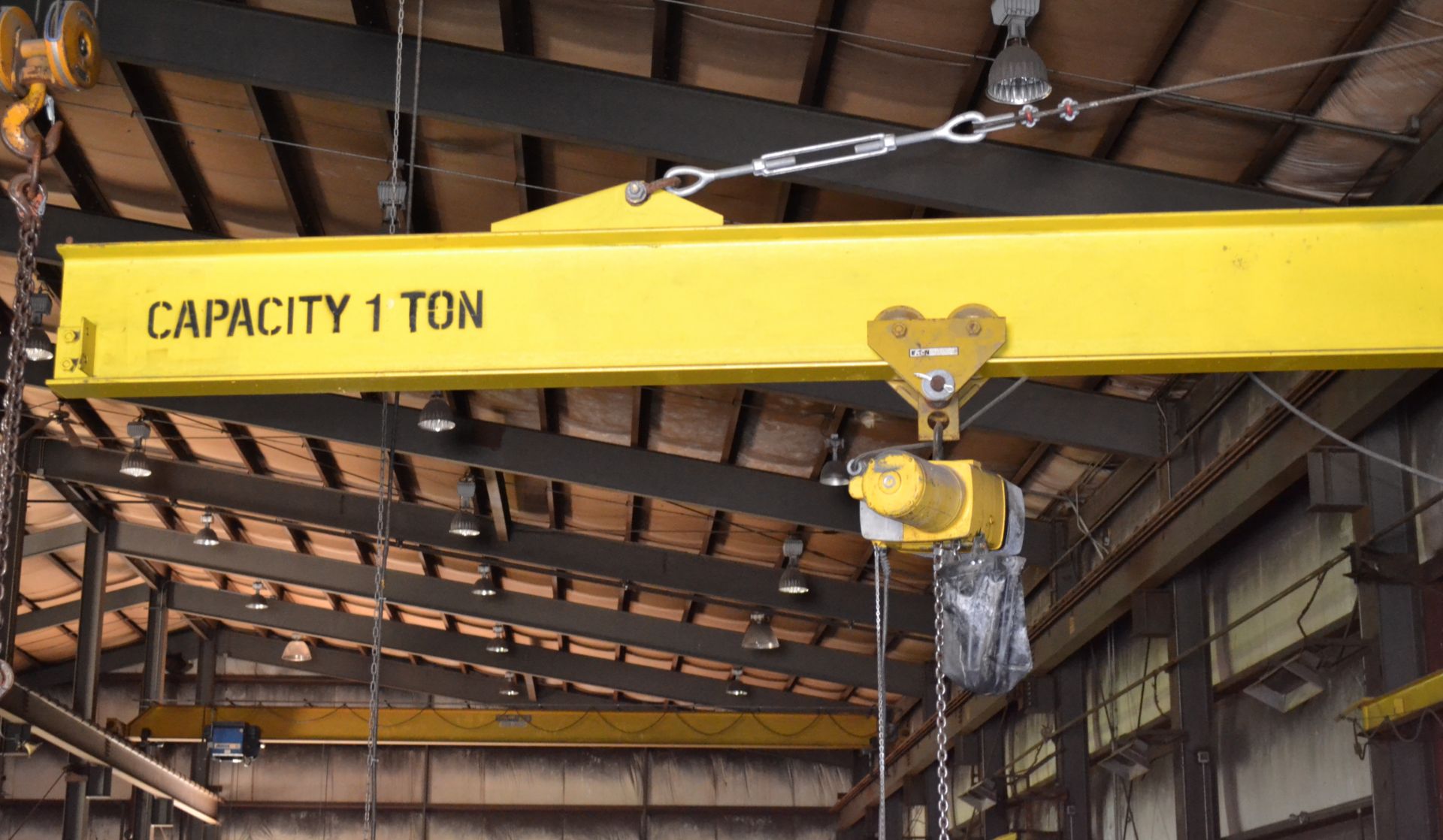 1-Ton Post Mounted Jib Crane, Approximately 24', With Yale 1-Ton Electric Hoist - Image 2 of 5