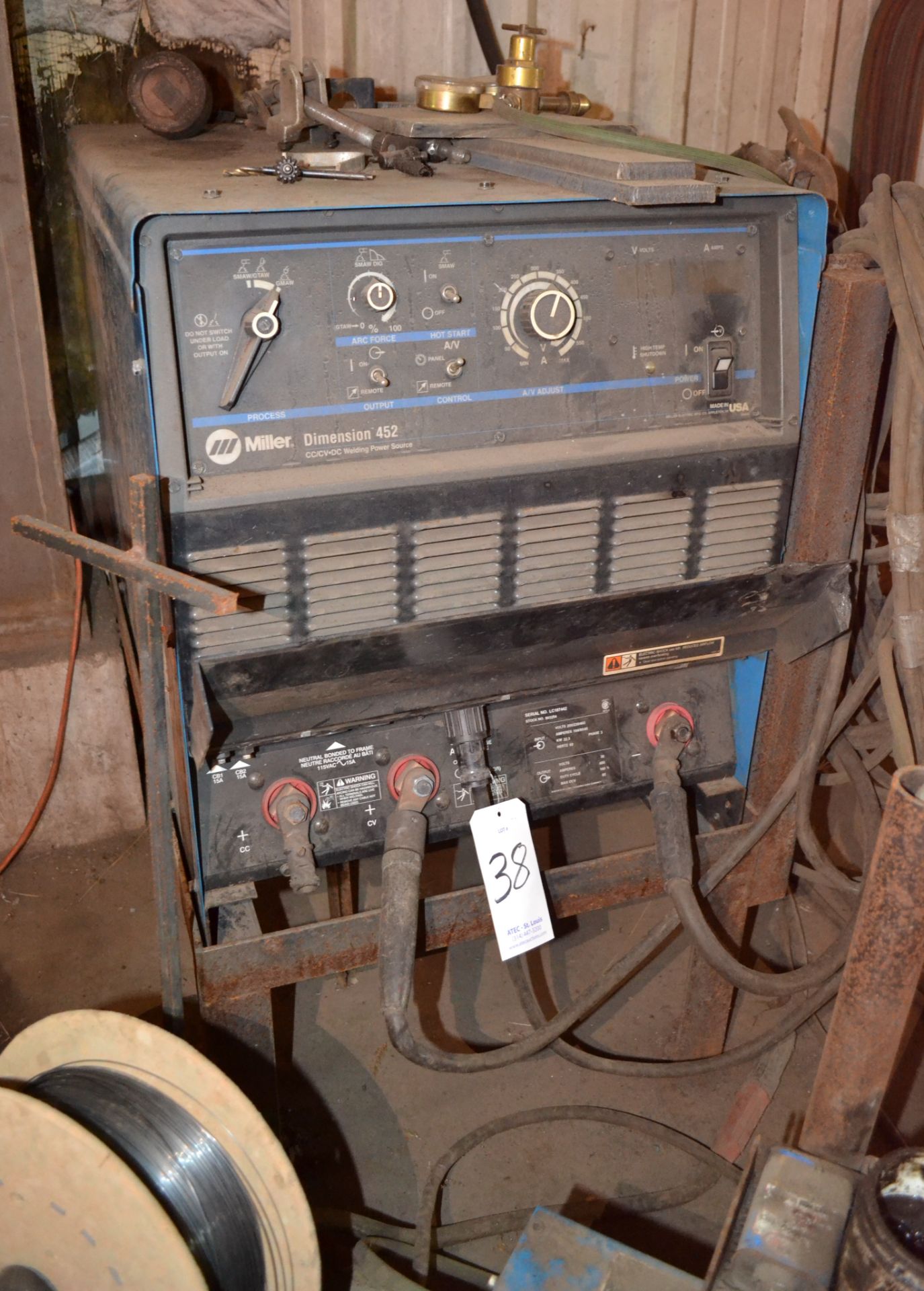 Miller Model Dimension 452 Multiprocess Welder, S/N LC187442; With 24A Wire Feeder - Image 2 of 5