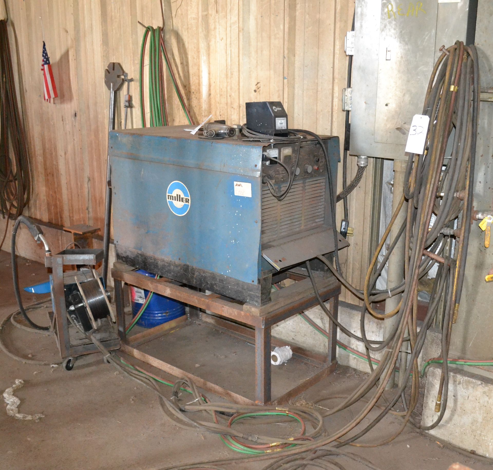 Miller Model Pulstar 450 Arc Welder, S/N JD676362; With 22A Wire Feeder