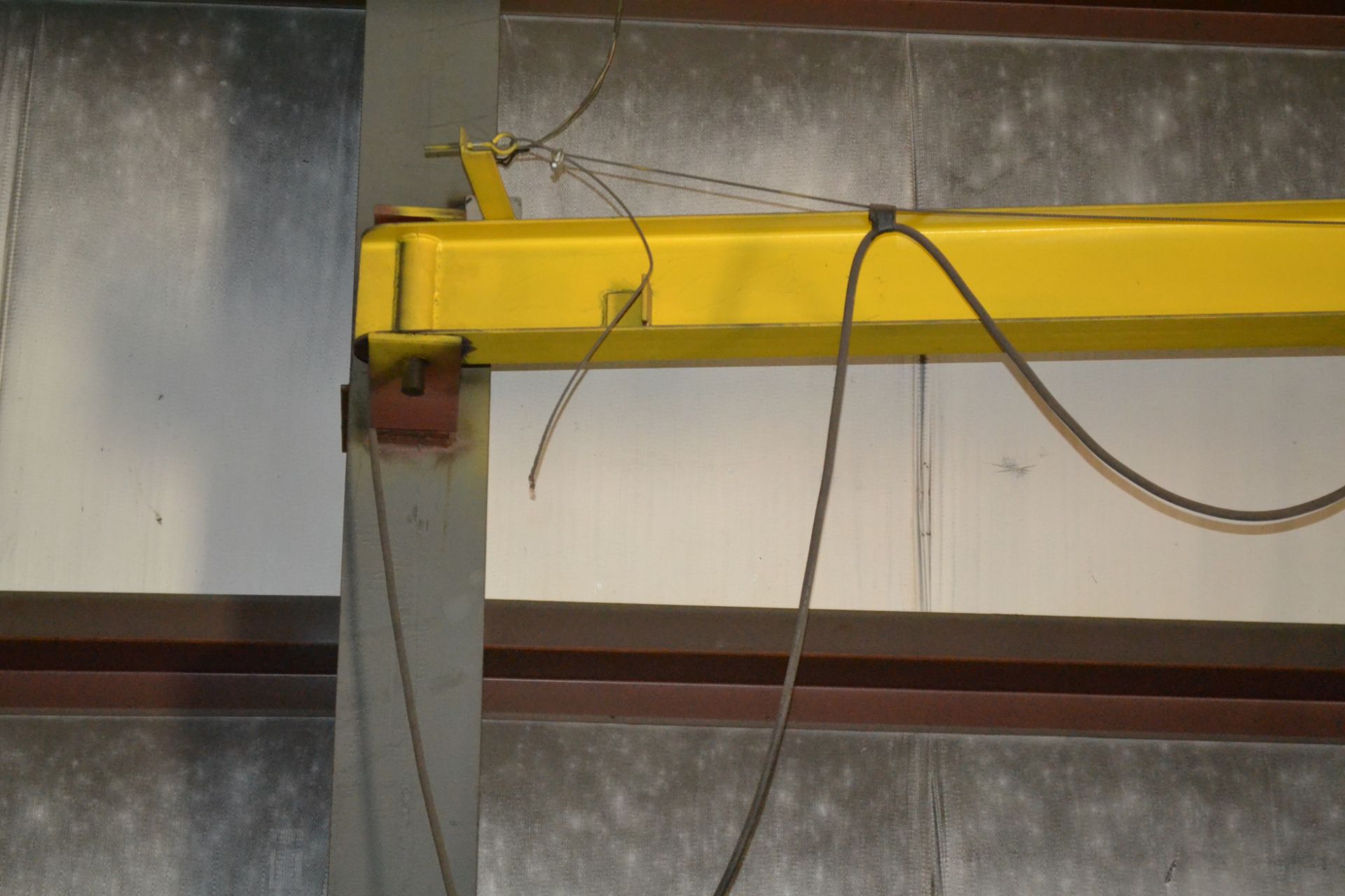 1-Ton Post Mounted Jib Crane, Approximately 21', With 1-Ton Yale Electric Hoist - Image 3 of 3