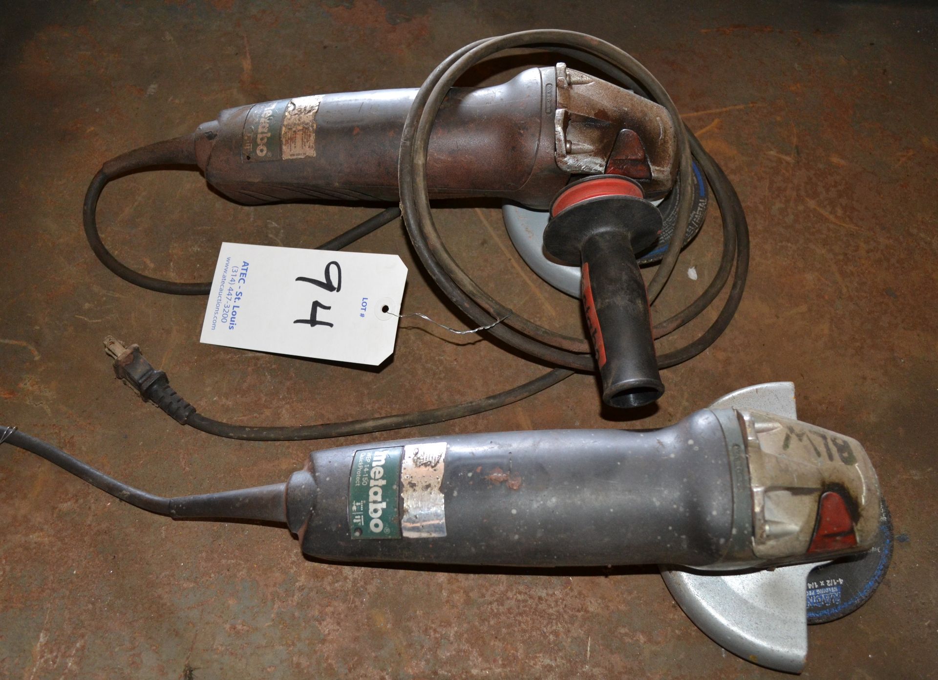 Lot Consisting of (2) Metabo Model WEP 14-150 Angle Grinders