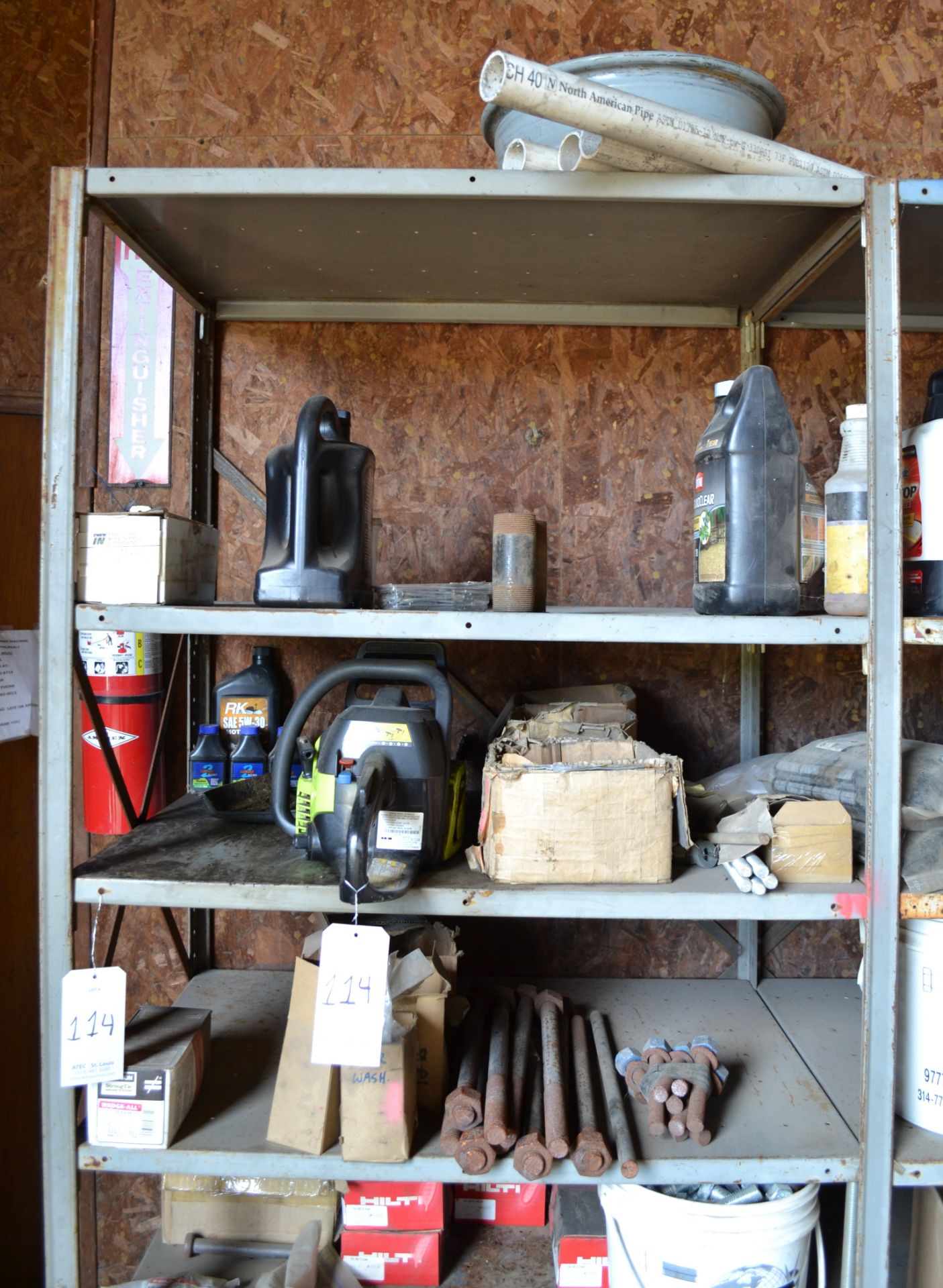 Lot Consisting of (3) Section Metal Shelving With Contents Including But Not Limited To: Poulan - Image 10 of 14