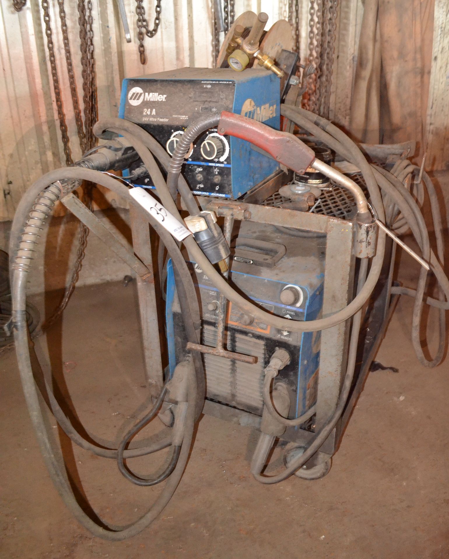 Miller Model XMT456 DC Inverter Arc Welder, S/N LJ401106A; With 24A Wire Feeder