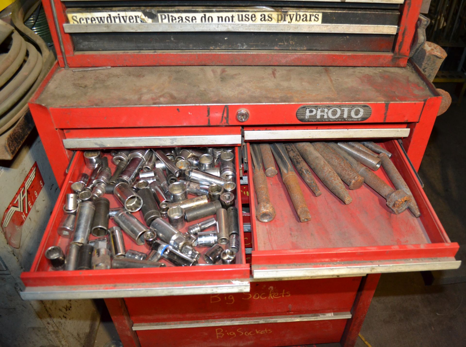 Lot Consisting of: Proto Tool Check, Metal Cabinet, Steel Table, (2) Sections Metal Shelving, - Image 63 of 76