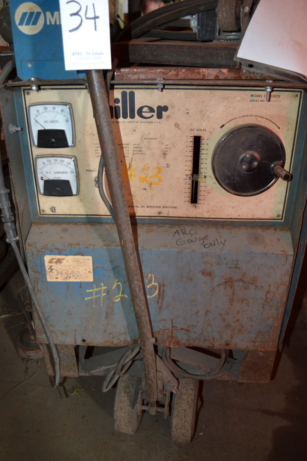 Miller Model CP-250TS Welder, S/N HE739001 (Sign States "Not to be used for Welding"); With Miller - Image 2 of 3