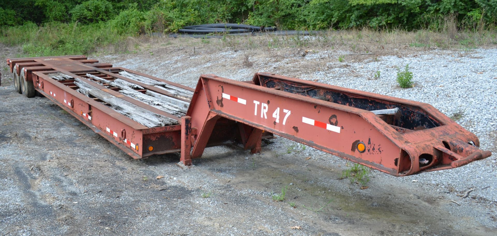 1980 Atoka Tandem Axle Lowboy, Fixed Neck, Tail Roller, Approx 35' Main Deck