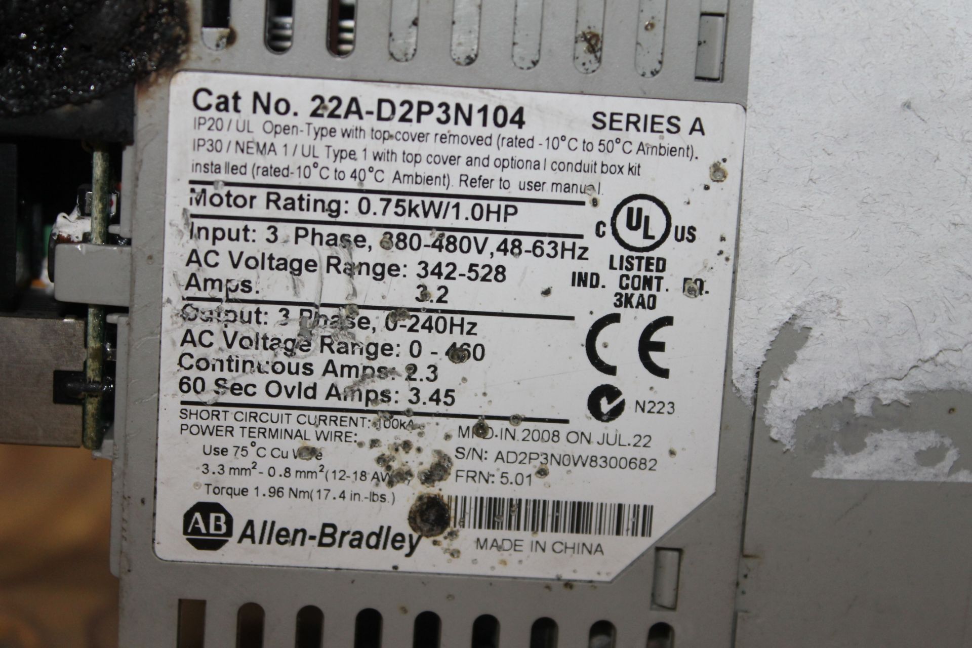 ALLEN BRADLEY 0.75 KW/1.0 HP AC DRIVE - Image 2 of 3