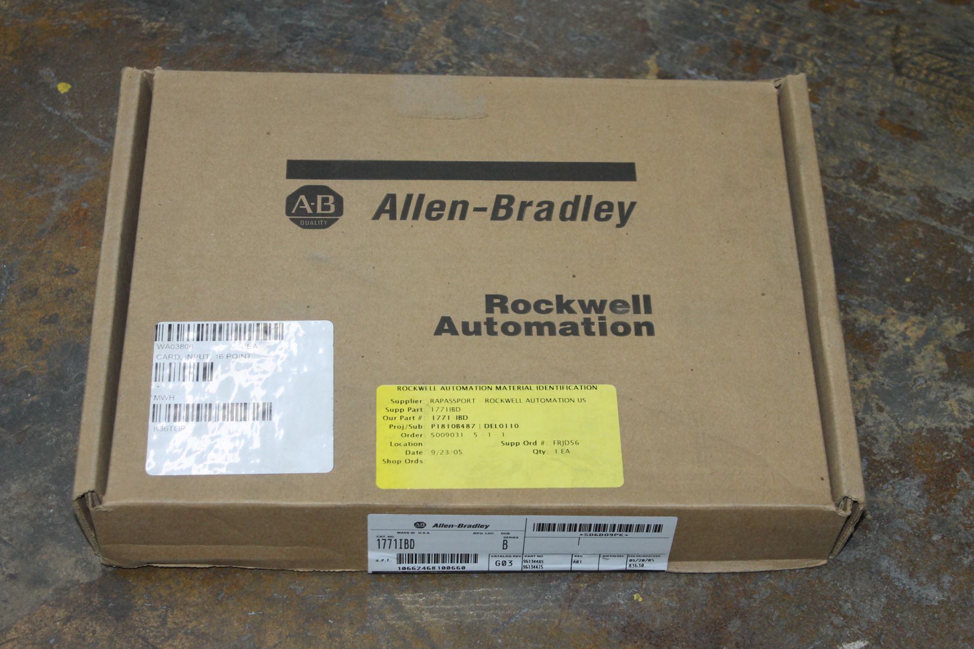 ALLEN BRADLEY 10 TO 30 VDC INPUT, CAT: 1771- IBD B, FACTORY SEAL