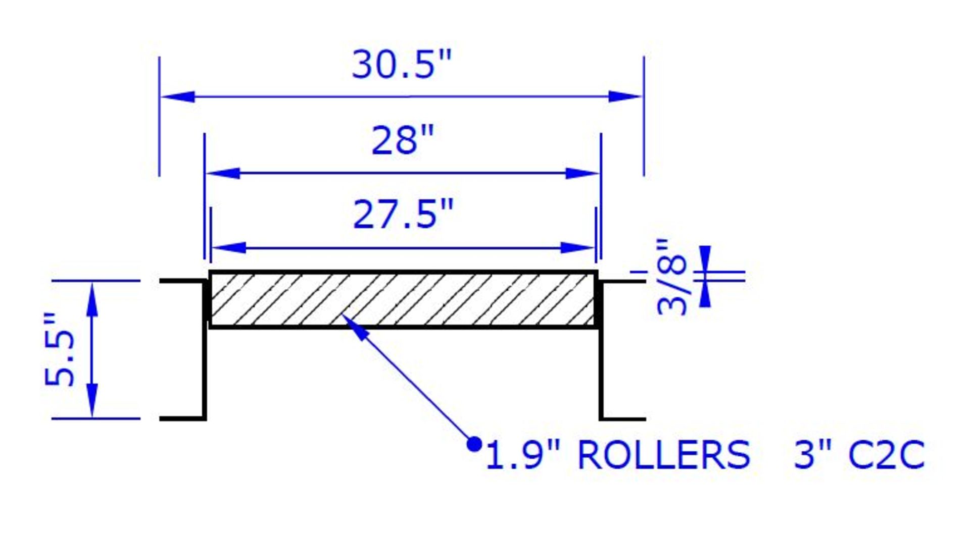 50 FT OF BUSCHMAN POWERED STRAIGHT CONVEYOR WITH ADJUSTABLE HEIGHT LEGS - Image 2 of 5