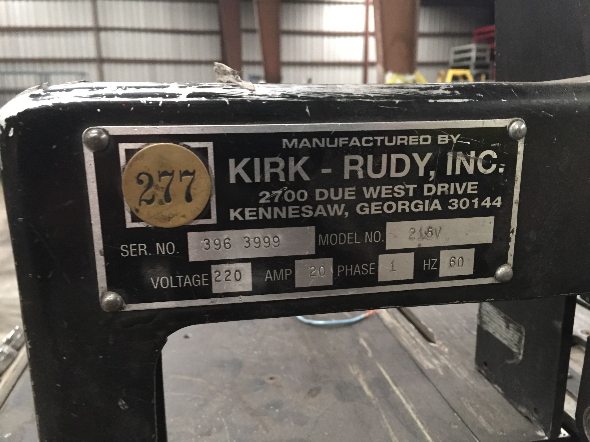 KIRT-RUDY 215V TRANSPORT BASE/INKJET BASE - Image 3 of 6