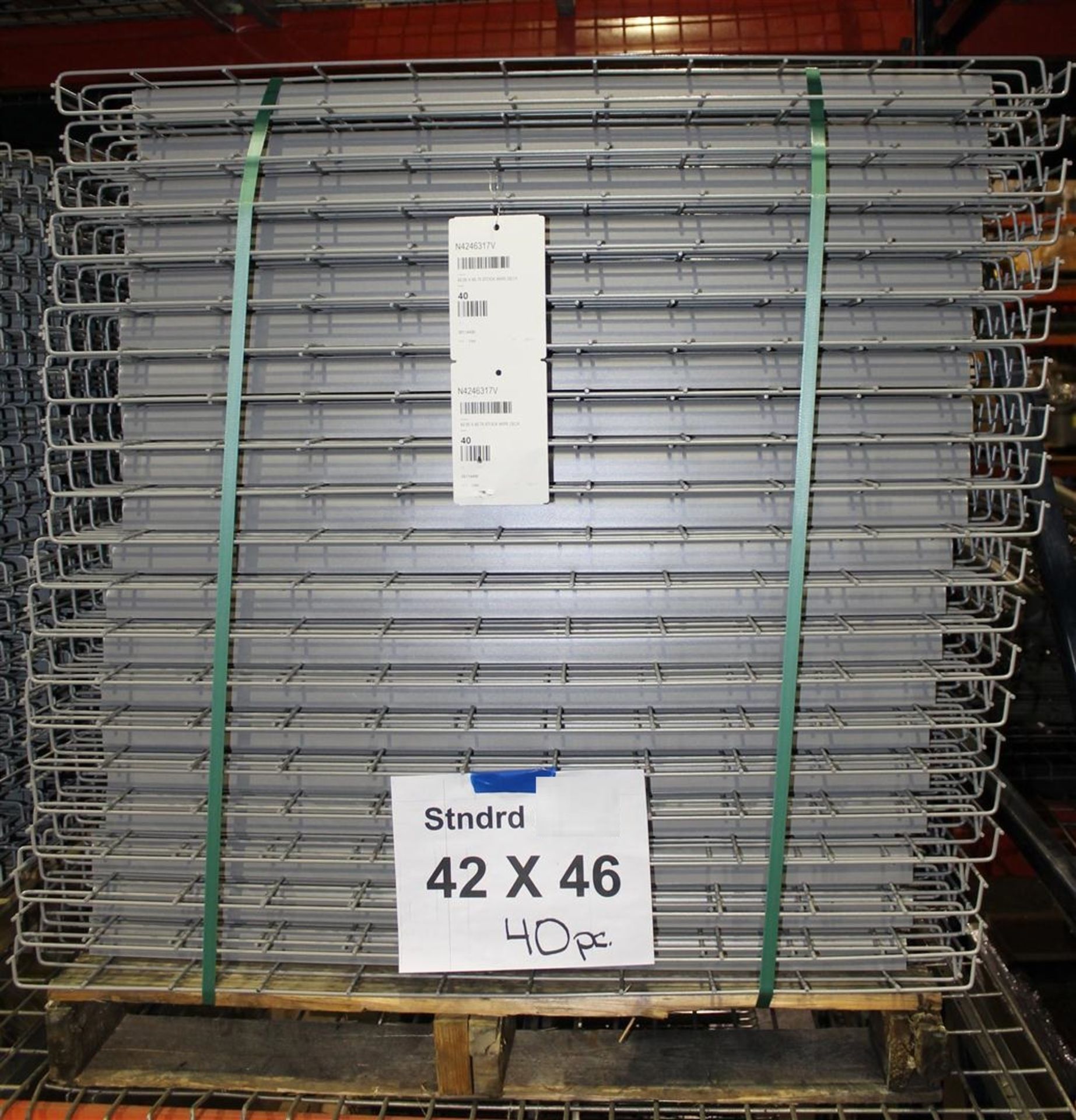 LIKE NEW TEAR DROP STYLE PALLET RACK WITH WIRE DECKING. SIZE: 144"H X 96"L X 42"D, FULL TRUCK LOAD - Image 5 of 5