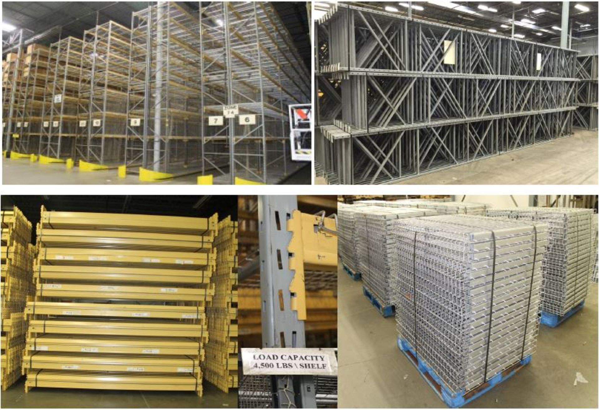 28 BAYS OF 24'H X 36"D X 106"W PENCO STYLE PALLET RACK, (8 BEAM LEVEL)