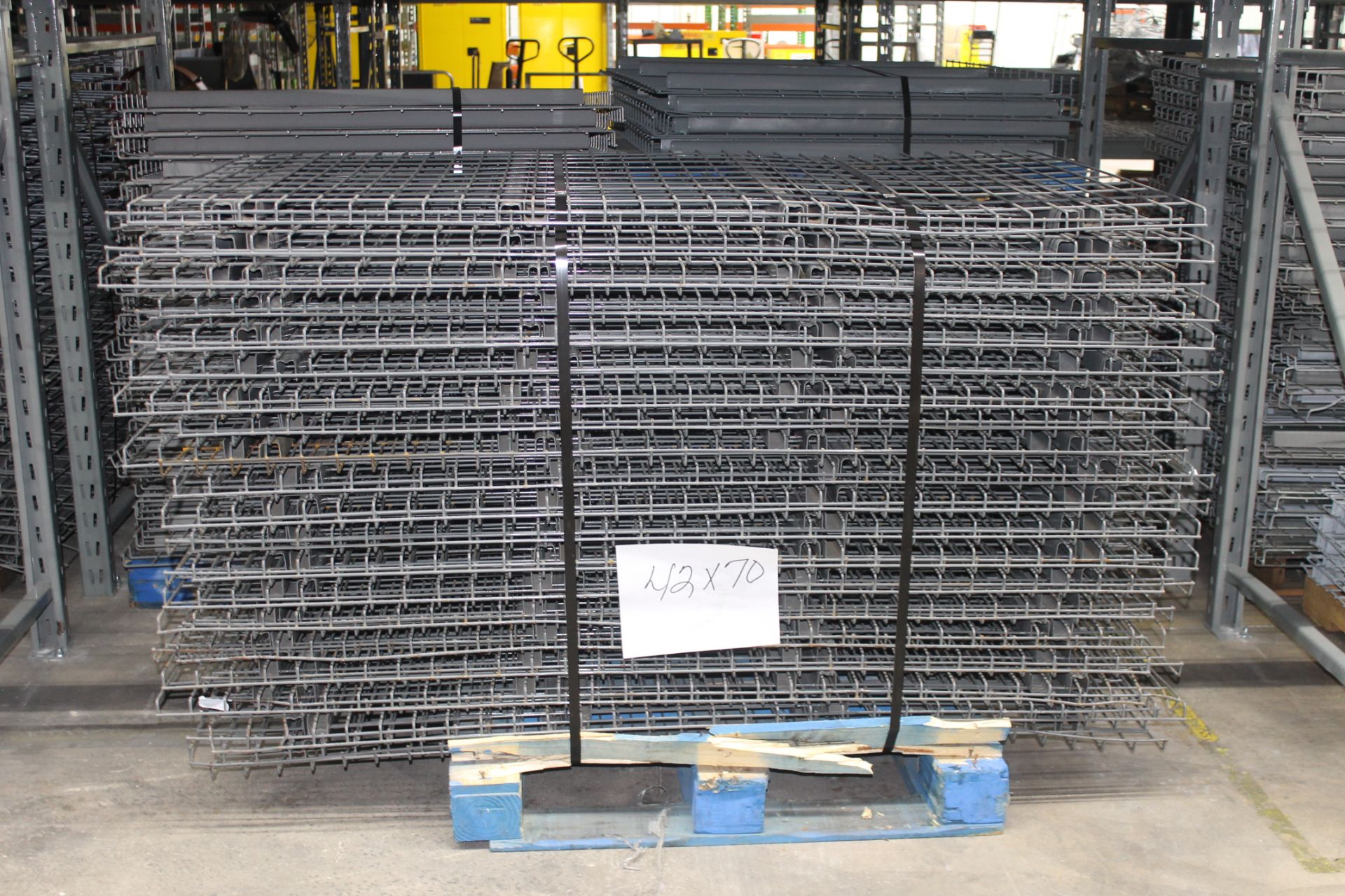56 BAYS OF TEARDROP STYLE PALLET RACK, LIKE NEW, SIZE: 16'H x 42"D X 117"W, (3" X 3" POST) - Image 3 of 6