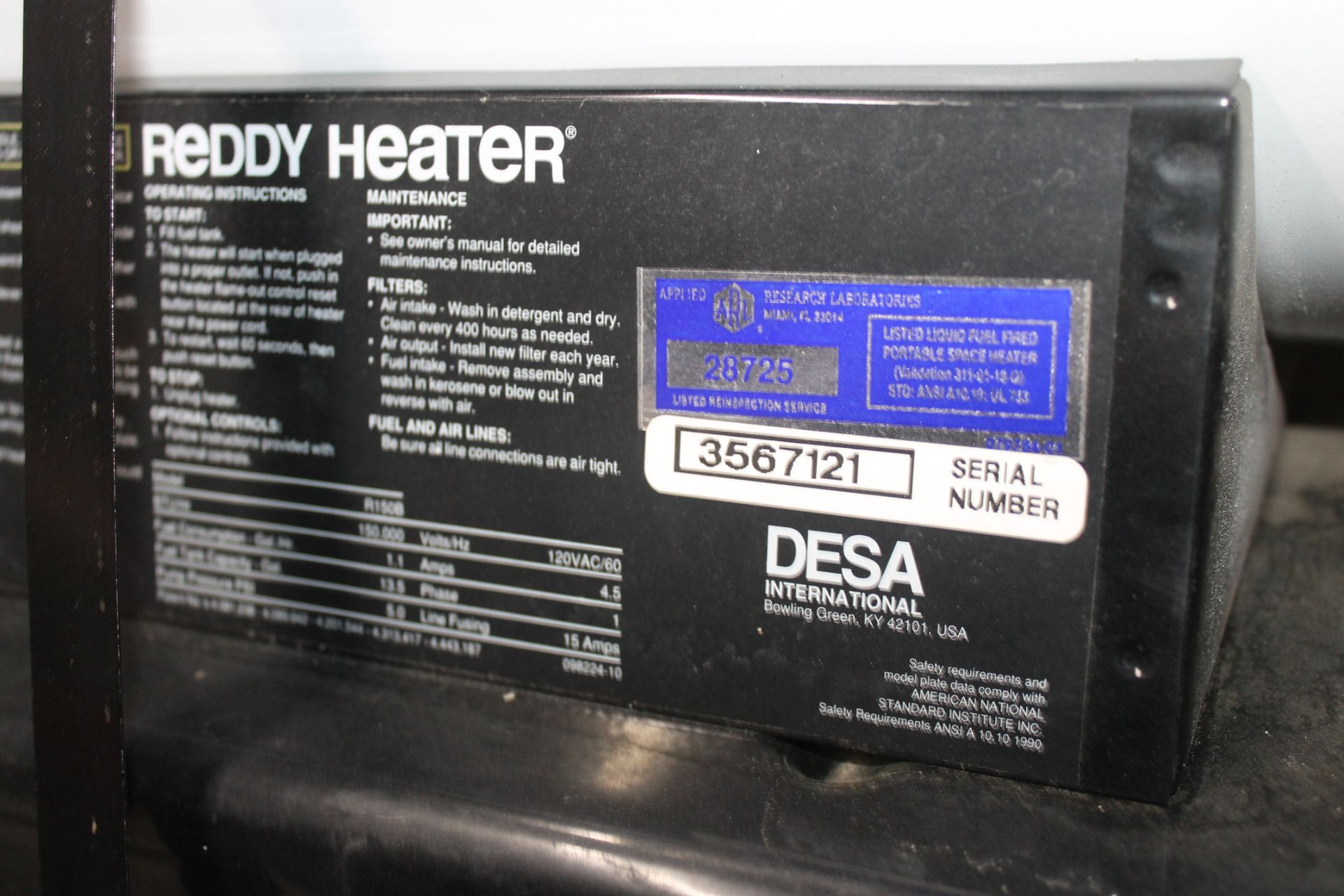 REDDY R150B HEATER, - Image 2 of 3