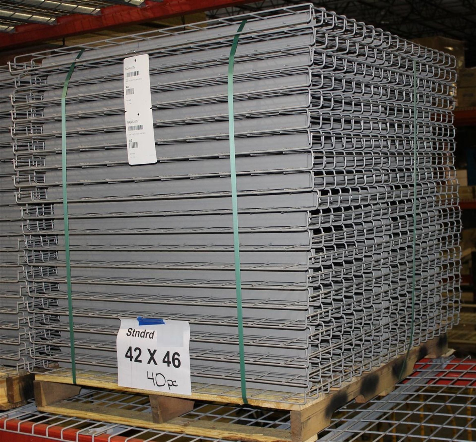 14 BAYS OF TEARDROP STYLE PALLET RACK, LIKE NEW, SIZE: 16'H x 42"D X 8'W - Image 4 of 5
