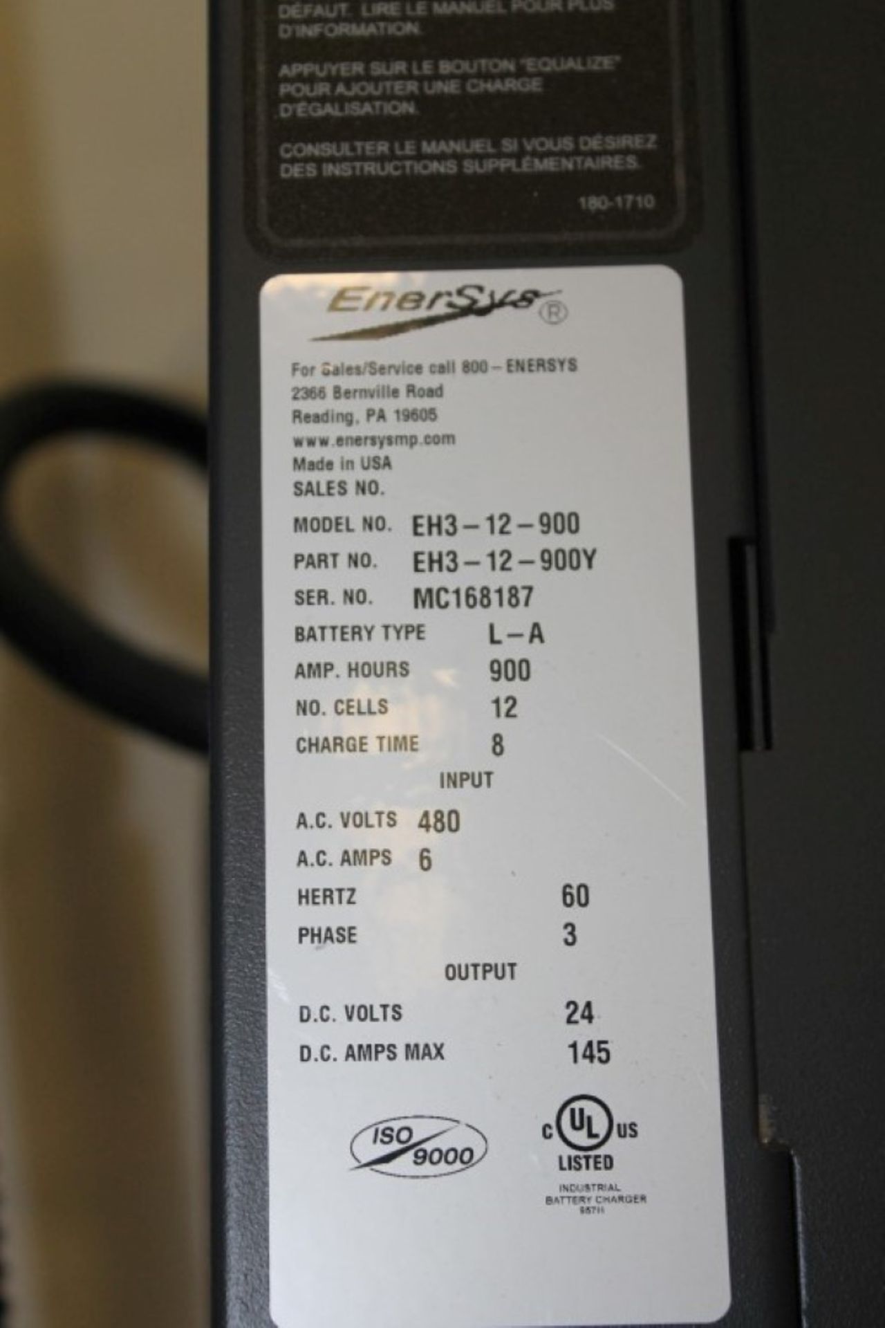 ENERSYS 24 VOLTS INDUSTRIAL BATTERY CHARGER, 900 AMP HRS, ENFORCE HF - Image 3 of 3