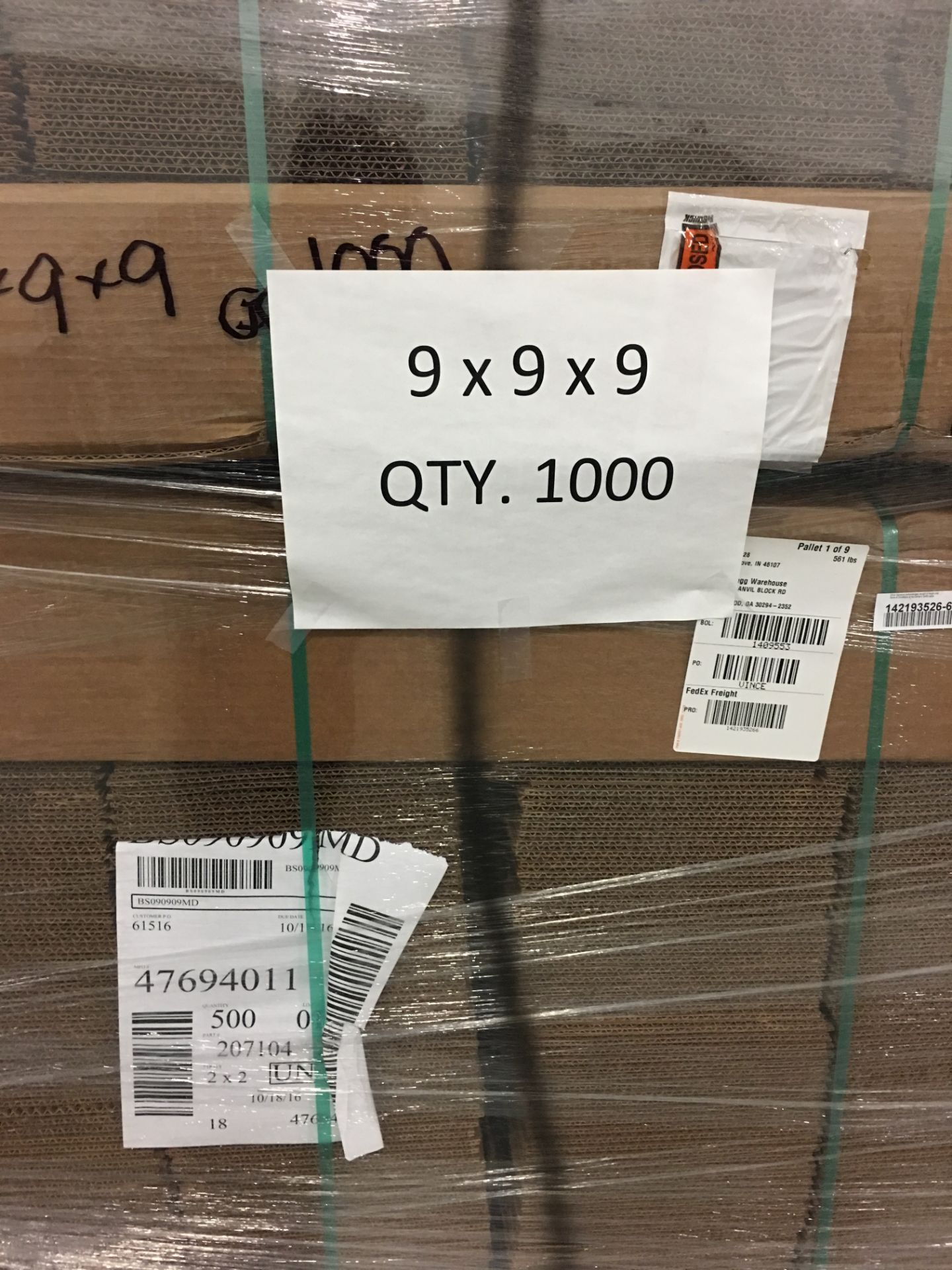 PALLET OF 09 X 09 X 09 INTERNATIONAL PAPER SHIPPING BOXES, - Image 2 of 2