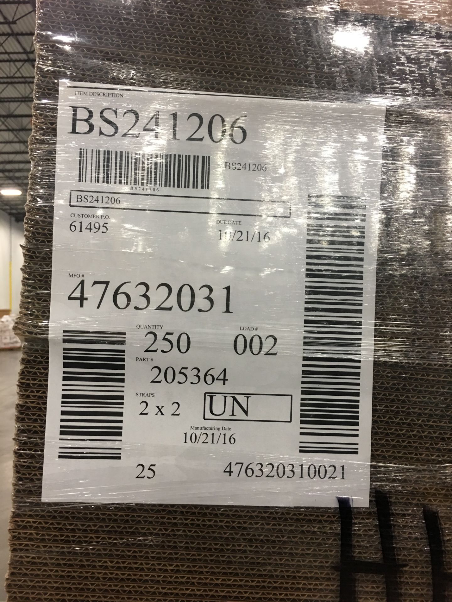 PALLET OF 24 X 12 X 06 INTERNATIONAL PAPER SHIPPING BOXES, - Image 2 of 2