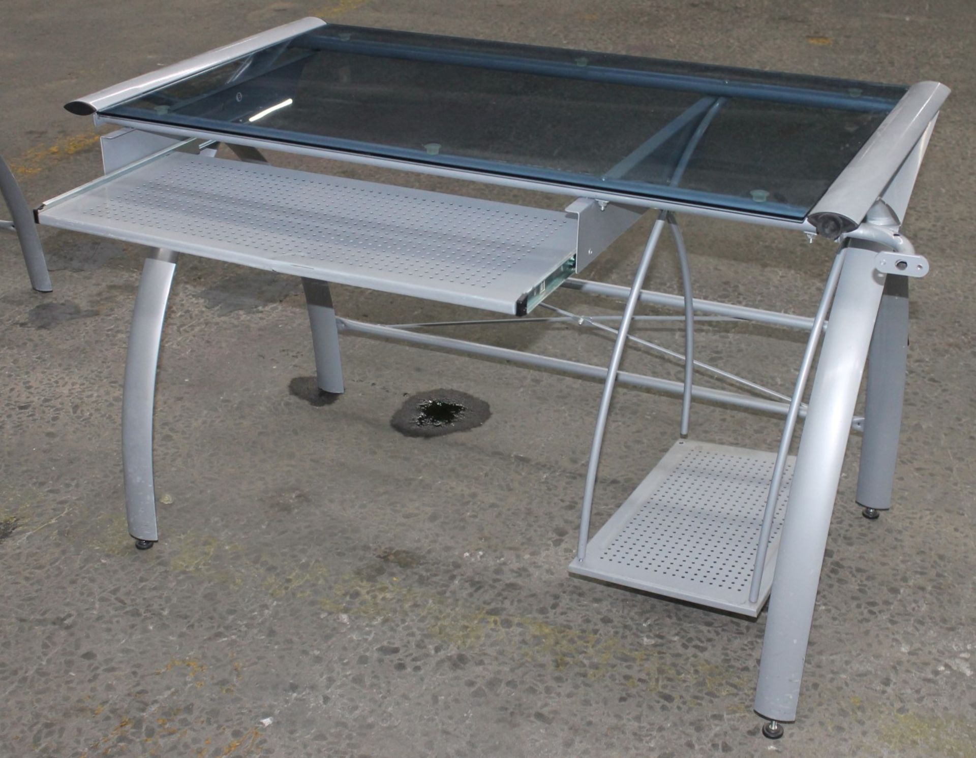 48"W X 26"D X 29"H GLASS COMPUTER DESK, - Image 2 of 2