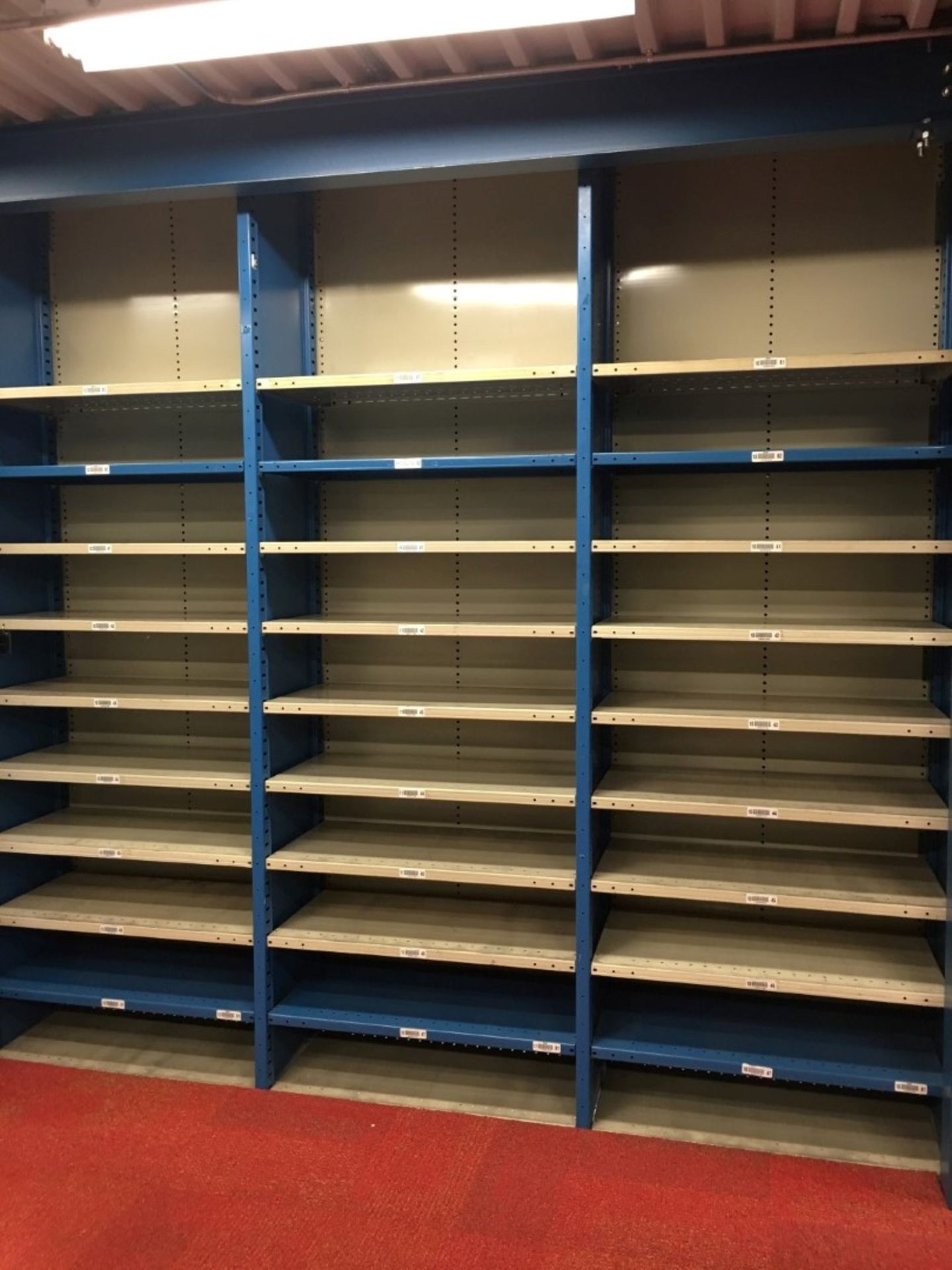 26 SECTIONS OF HALLOWELL H-POST CLOSED SHELVING (BACK TO BACK), SIZE: 98"H X 18"D X 36"W - Image 2 of 2