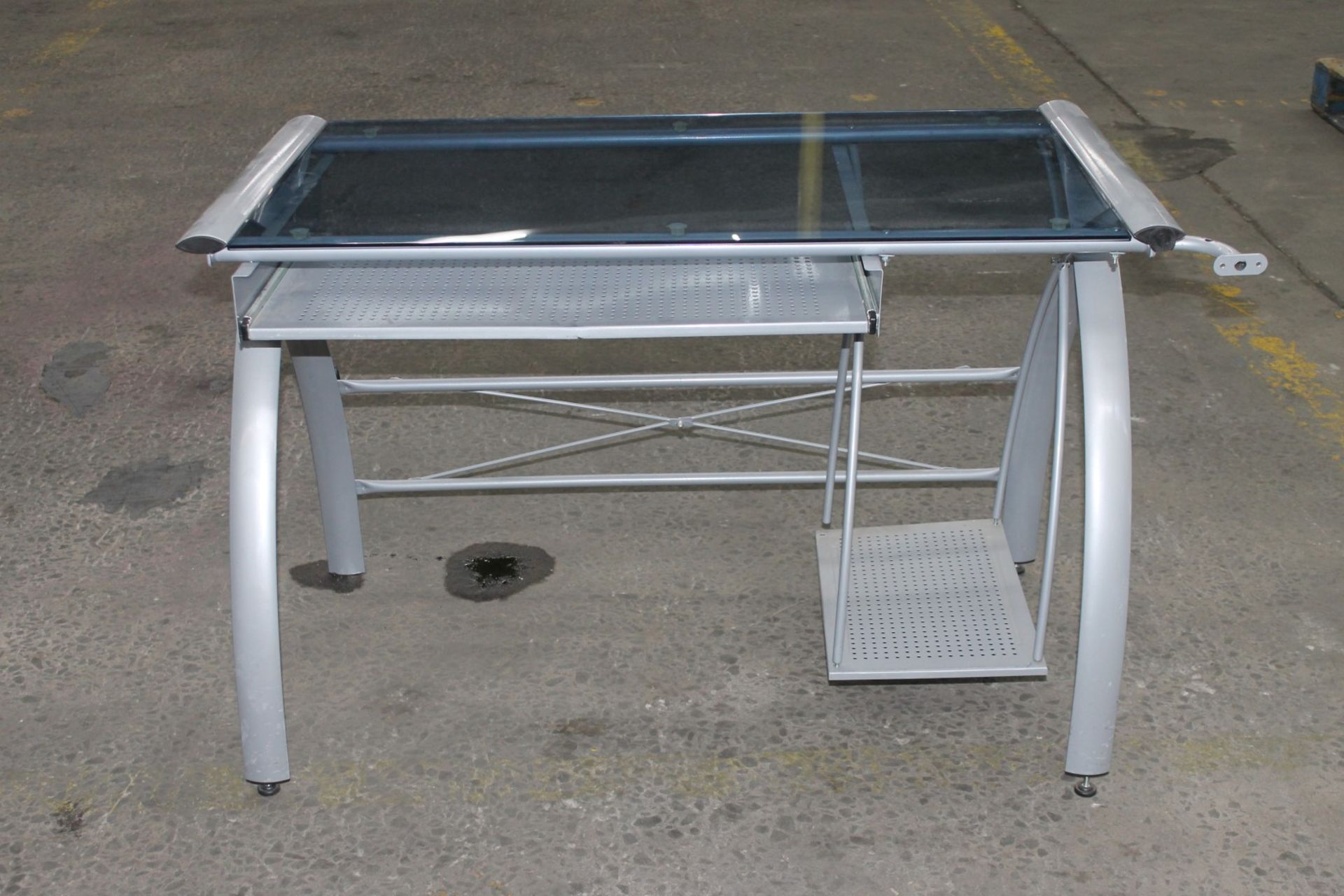 48"W X 26"D X 29"H GLASS COMPUTER DESK,