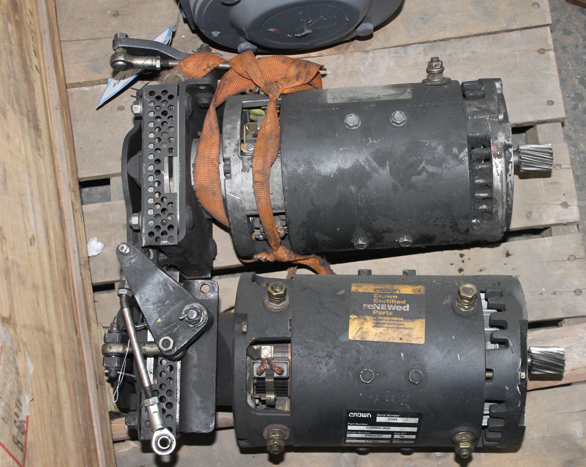 2 PCS OF CROWN 36 VOLTS DC 3.7 KW RATING ELECTRIC MOTOR,