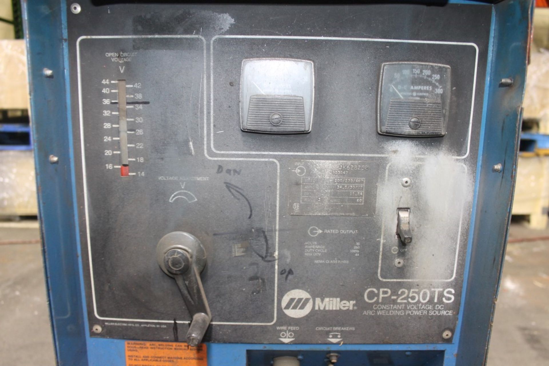 MILLER MILLERMATIC CP-250TS DC ARC WELDER WITH S-22A WIRE FEEDER, - Image 3 of 4