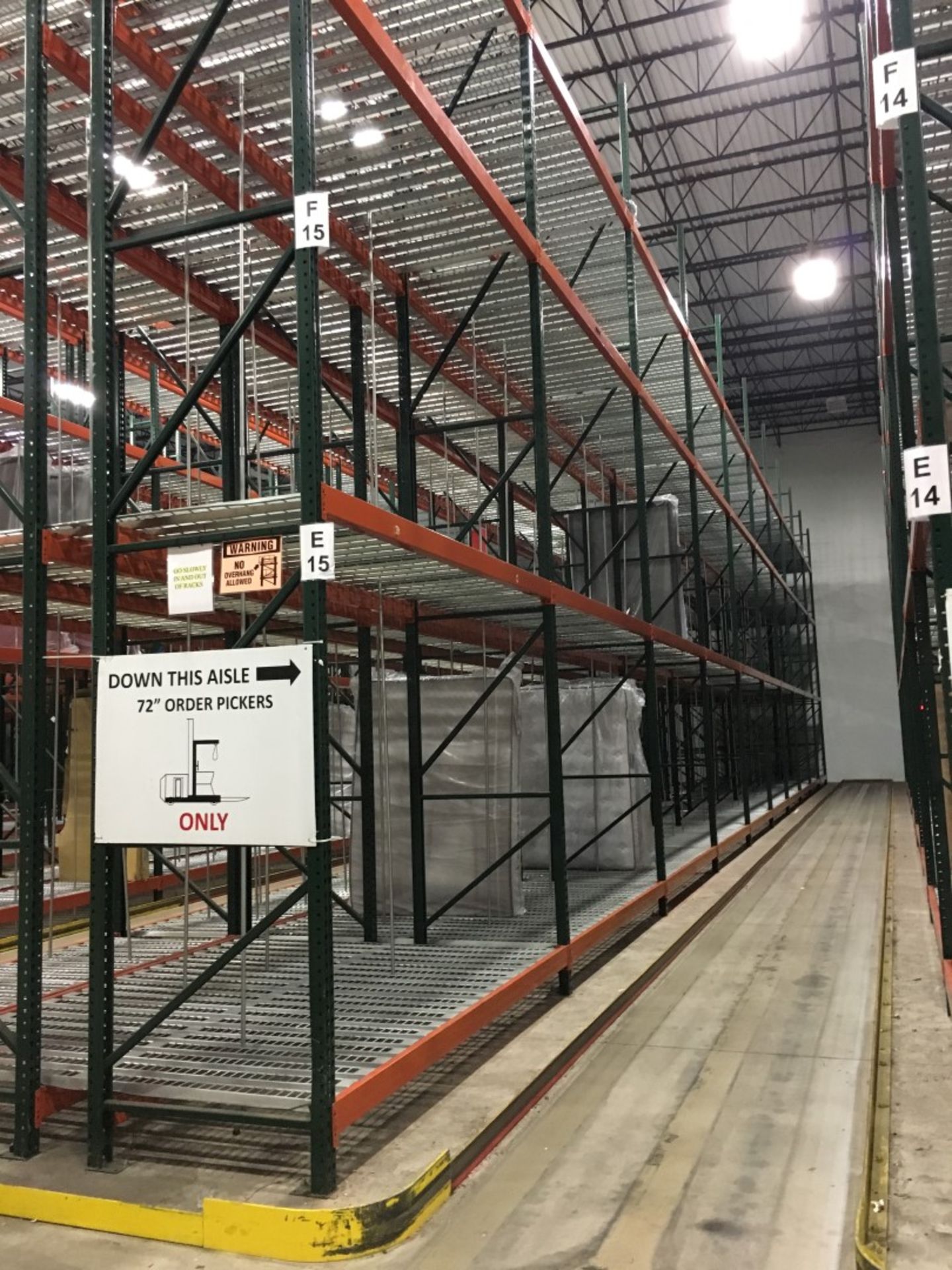 28 BAYS OF 26'H x 42"D X 120"W TEARDROP STYLE PALLET RACK, (BACK TO BACK) (4 BEAM LEVEL)