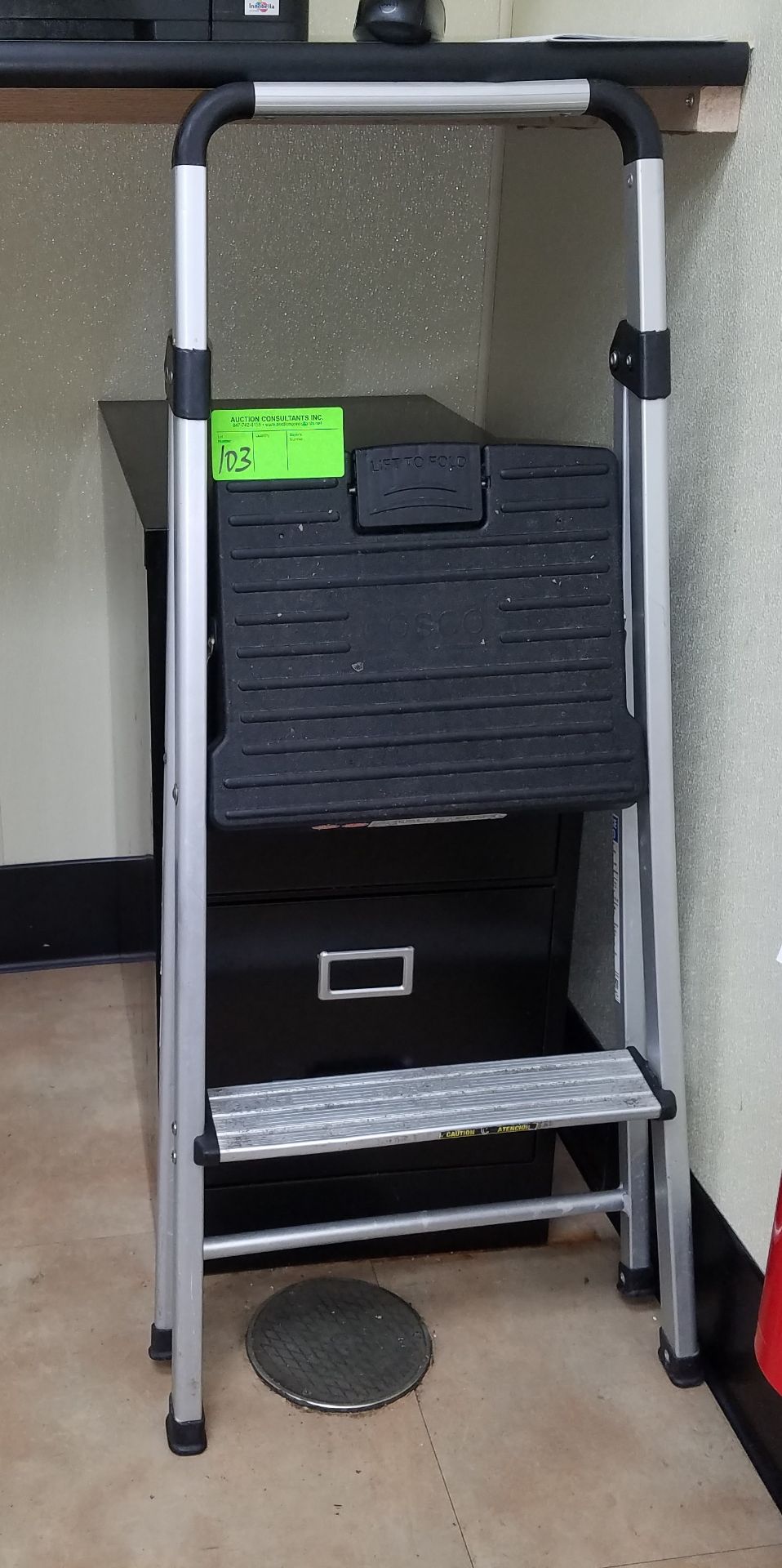 Cosco ladder and 2 drawer file cabinet